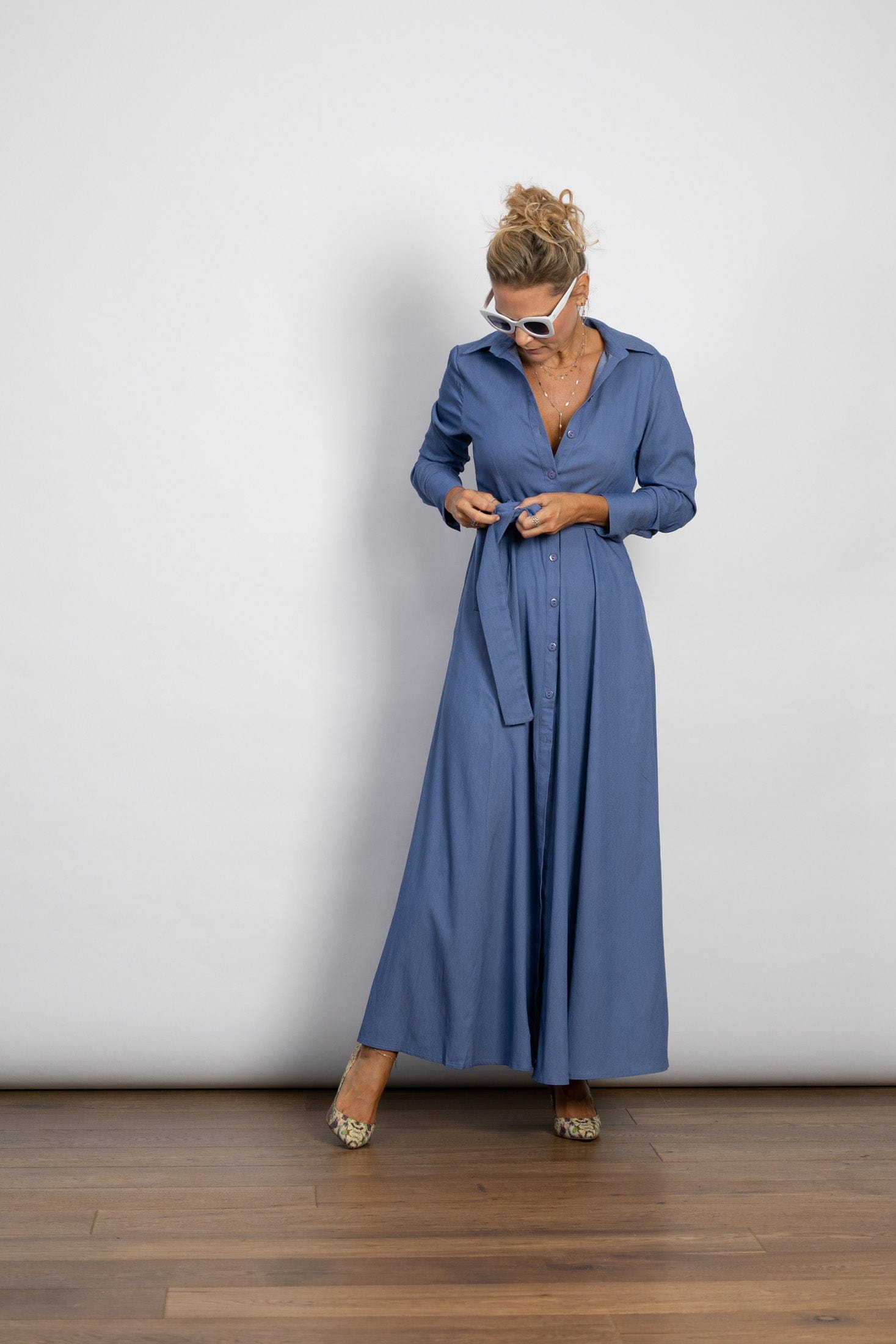 LIMA שמלה מקסי כפתורים image 8