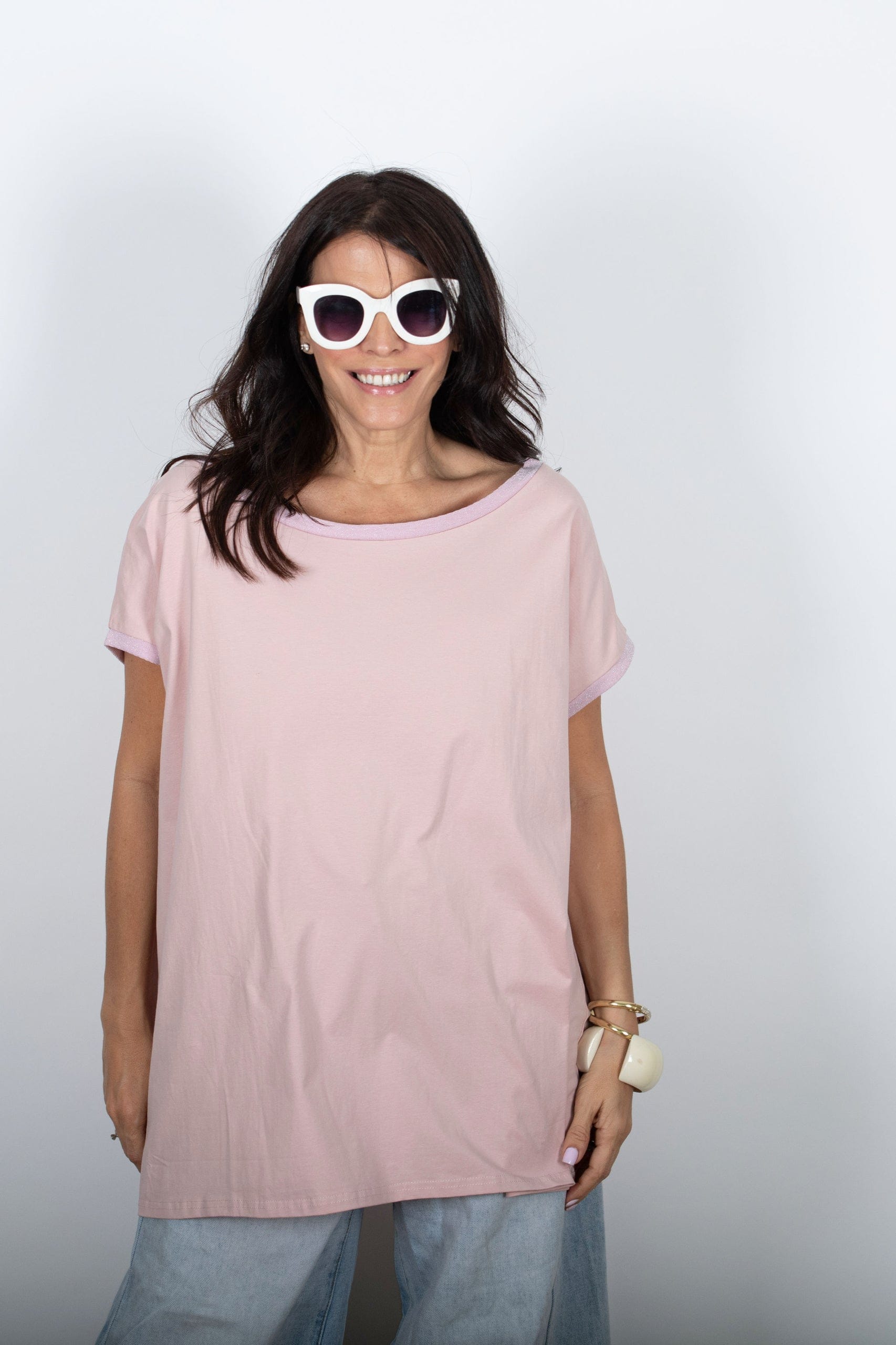 OFER חולצה ורודה אוברסייז image 7