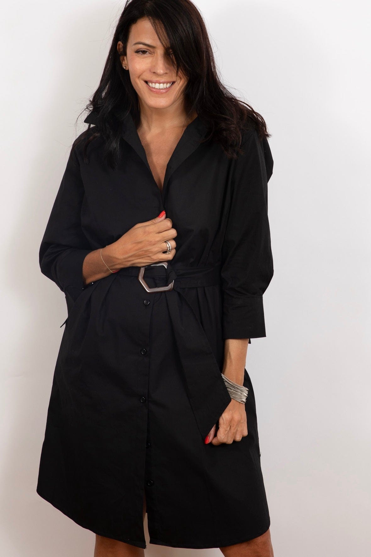 D DRESS שמלה שחורה עם חגורה image 12