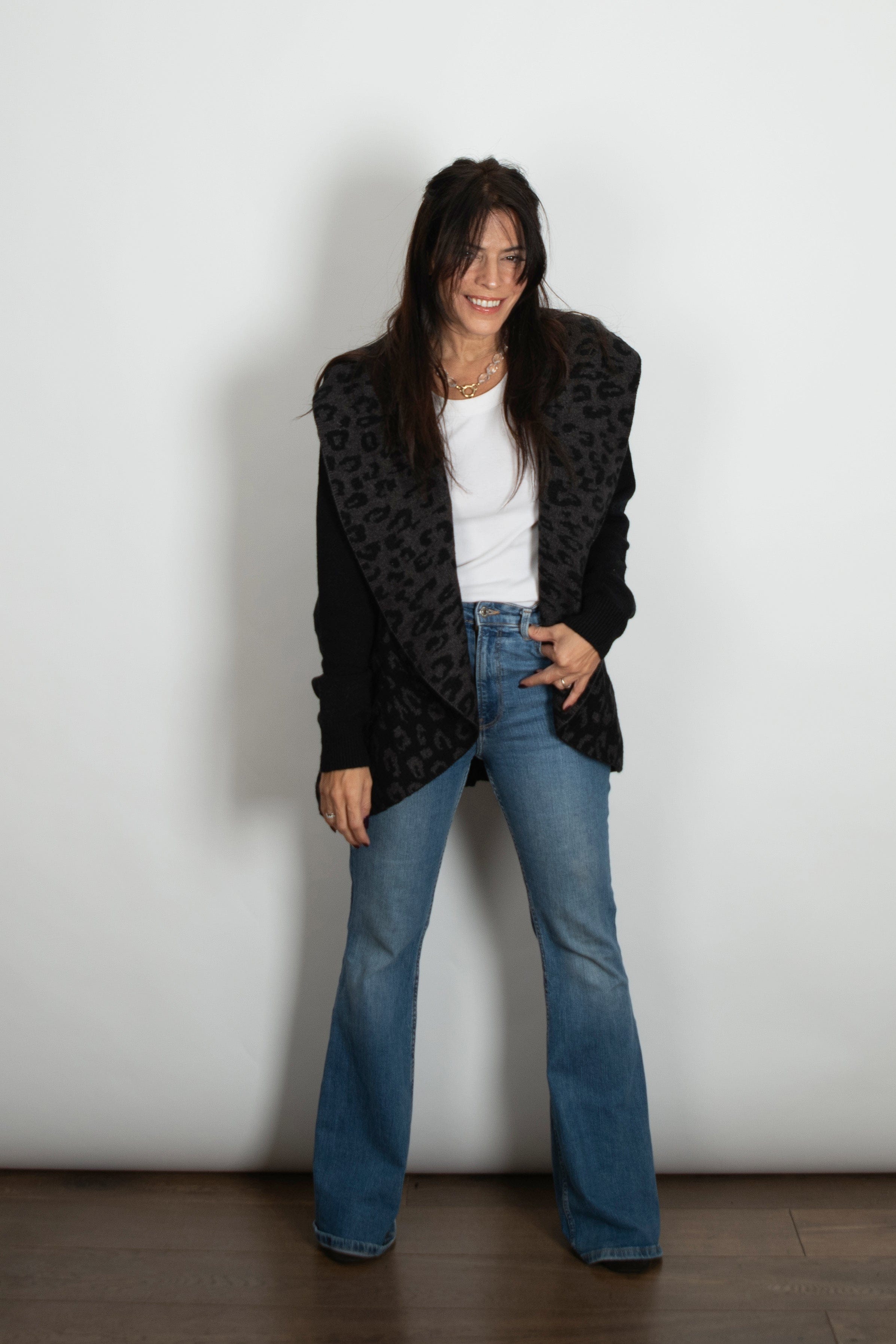 SWIFT עליונית סריג מנומרת שחורה image 3