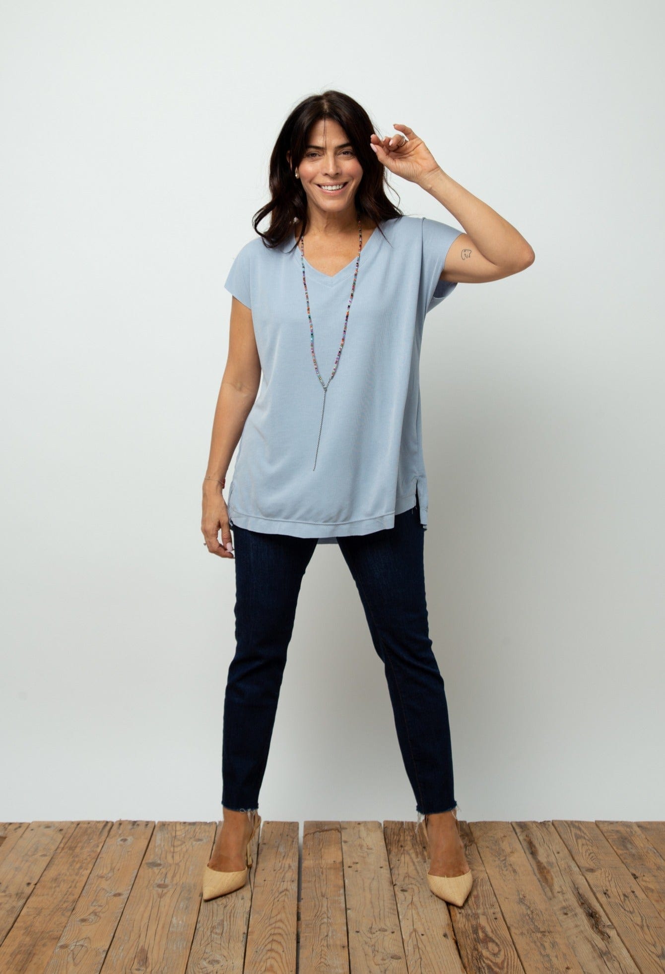 DALLY V חולצה תכלת image 3