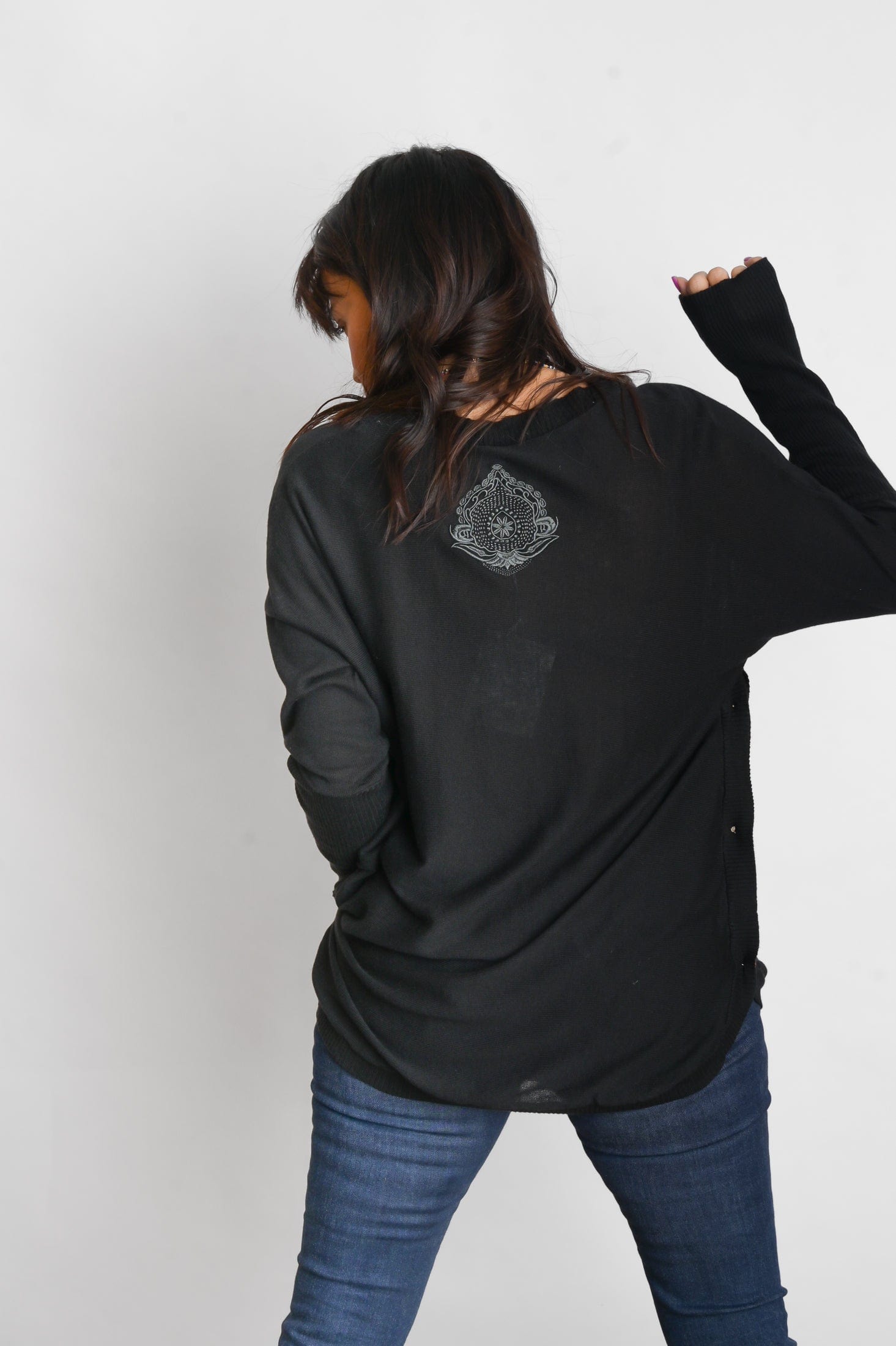 DIA סריג שחור מעוצב כפתורים image 9