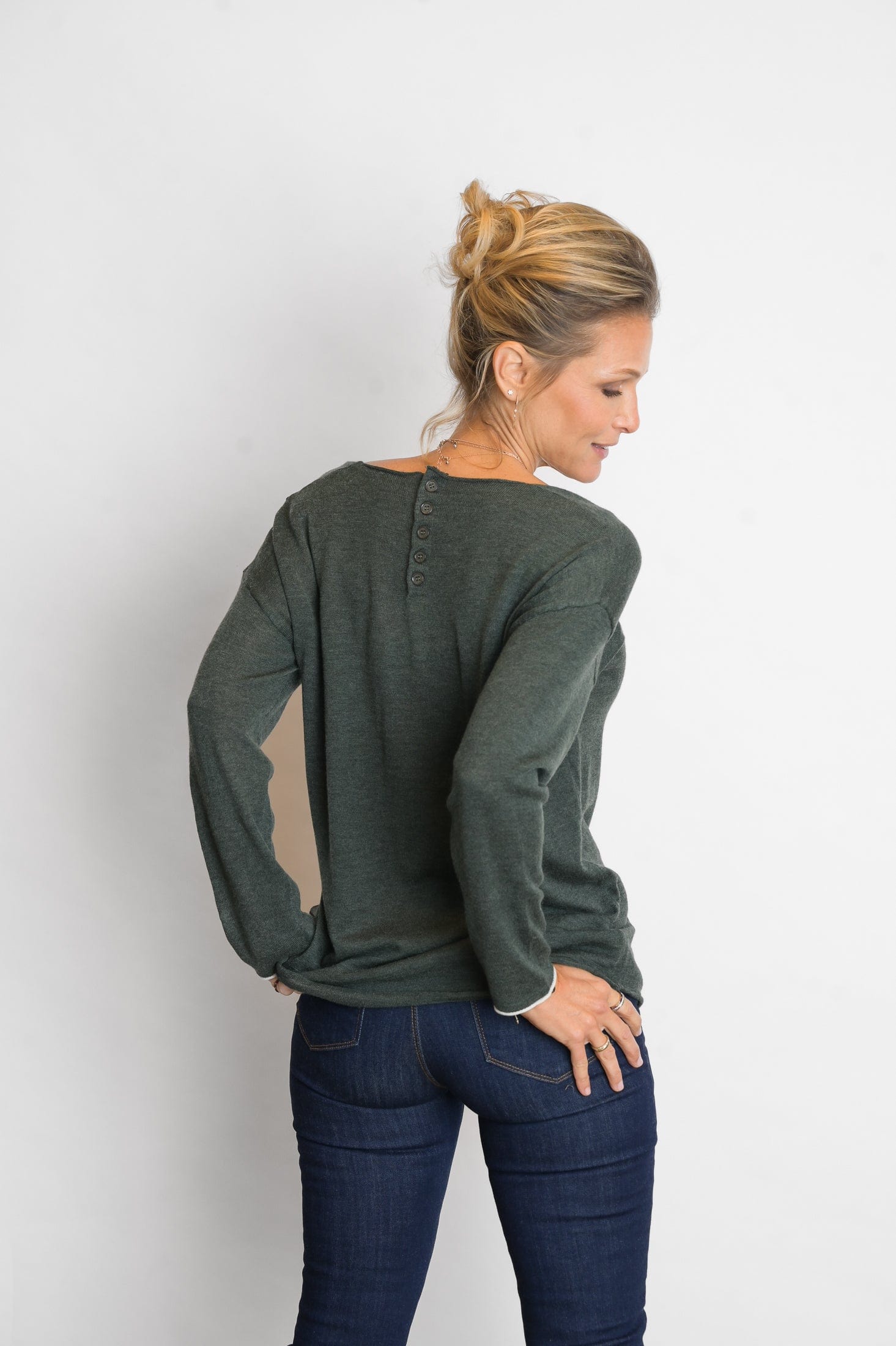 TILOS סריג כפתורים ירוק image 2