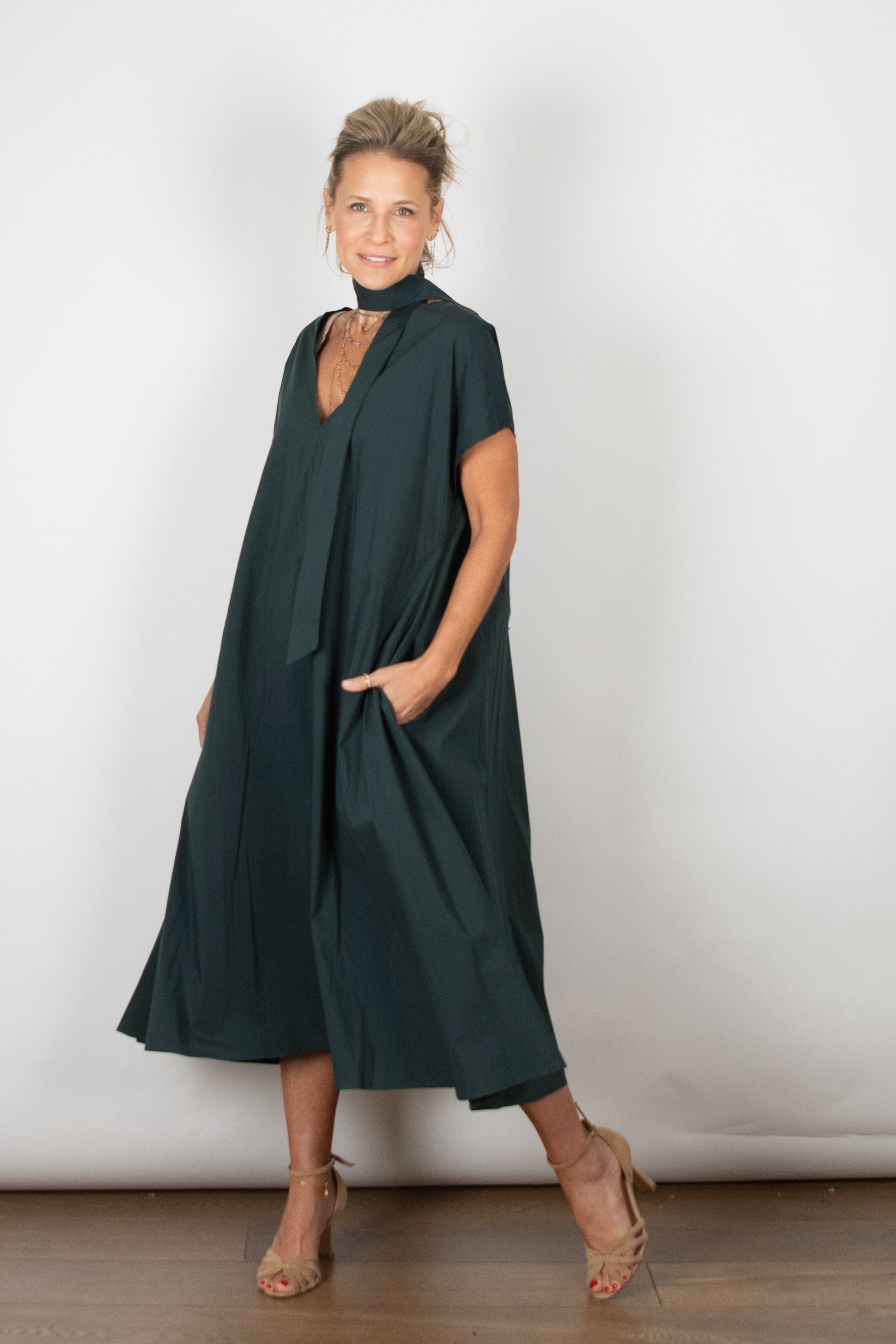 WINEHOUSE  שמלה אוברסייז ירוקה image 2