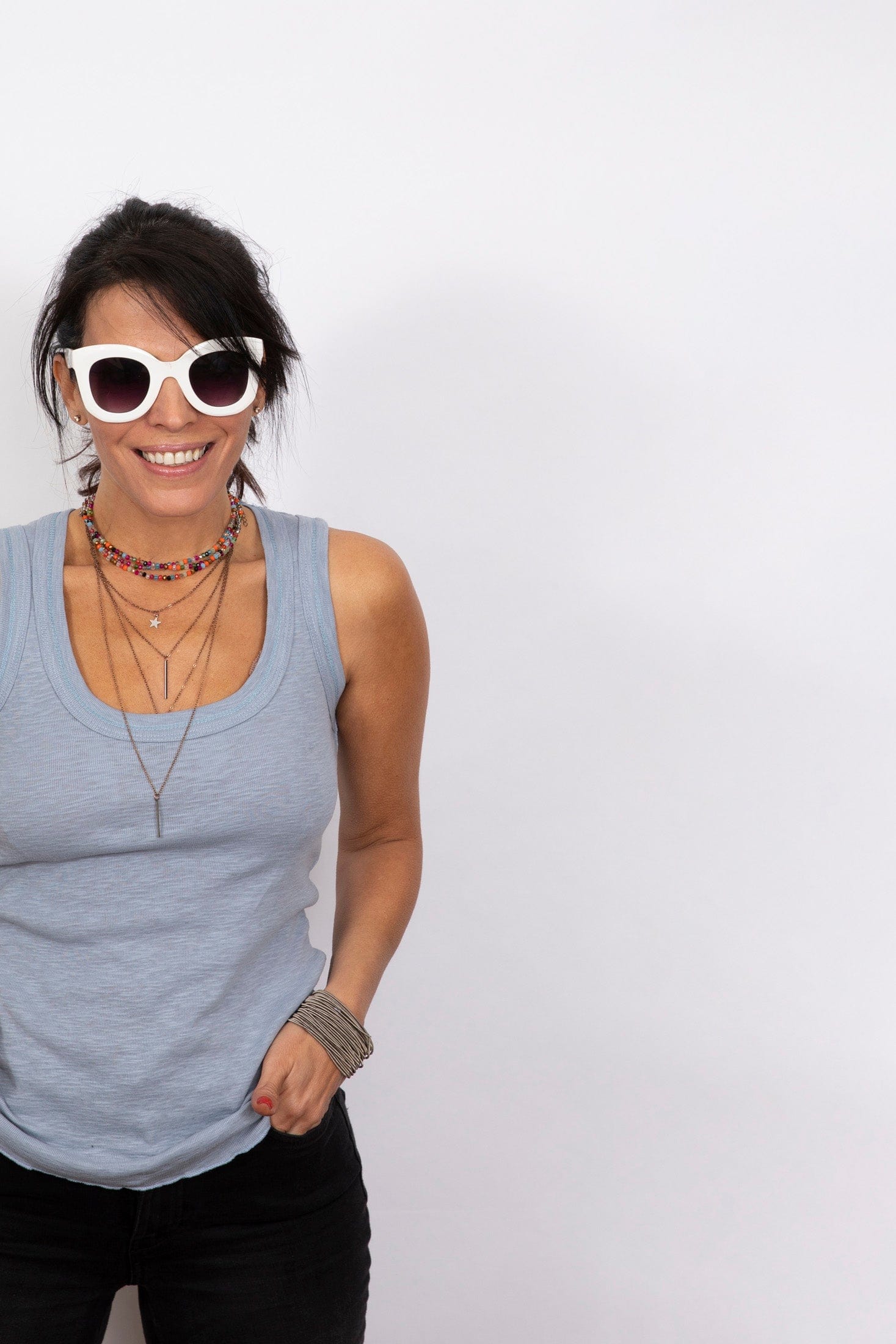 ARES גופיה תכלת צמודה image 10