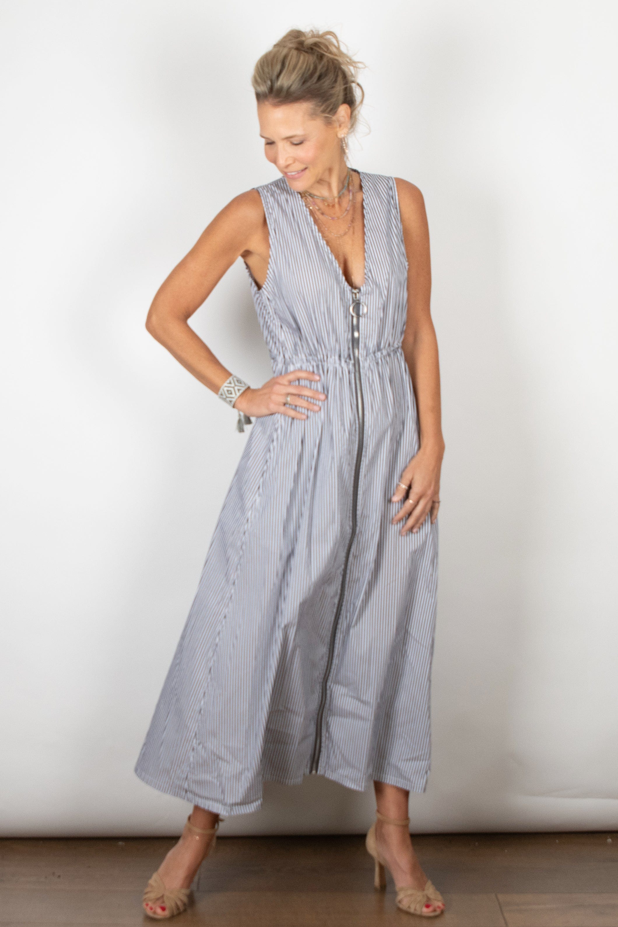 KELLY שמלה ריצ׳רצ שחור פסים image 7