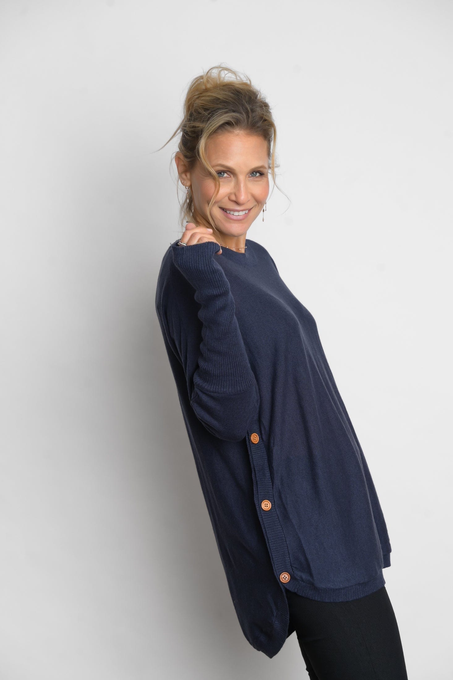 DIA סריג כחול מעוצב כפתורים image 3