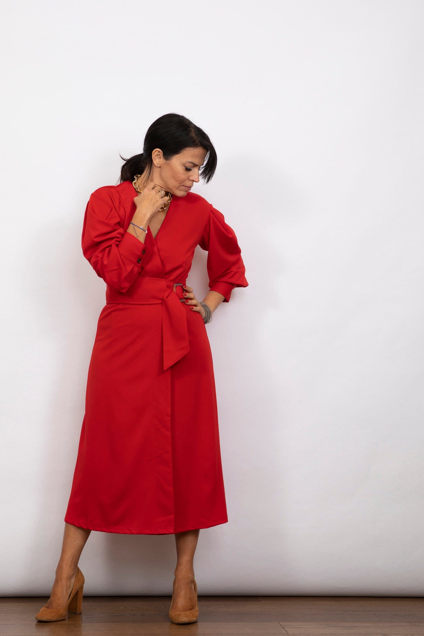 HERA שמלת מעטפת אדומה image 3