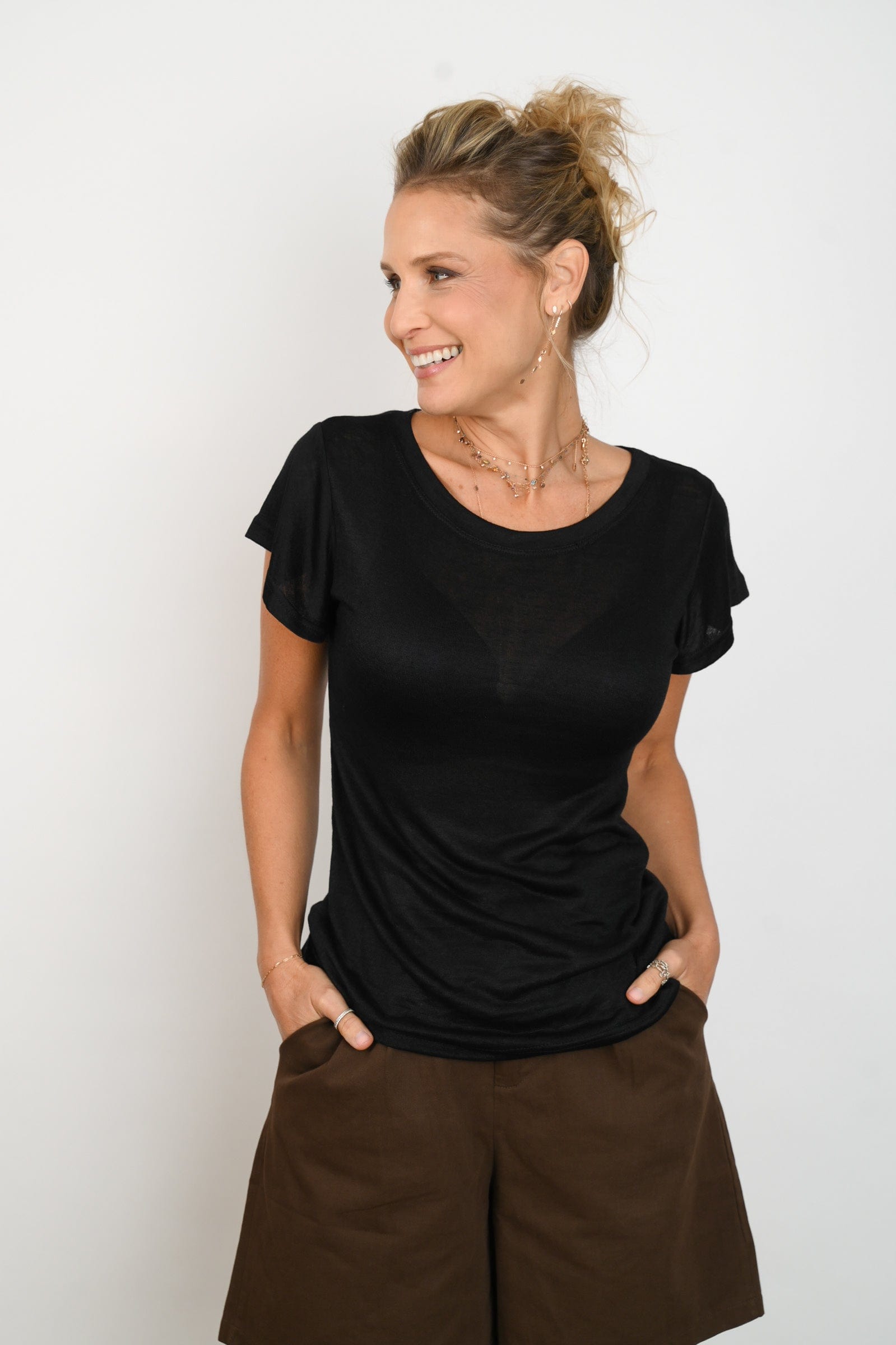 TROY חולצה שחורה בייסיק image 0