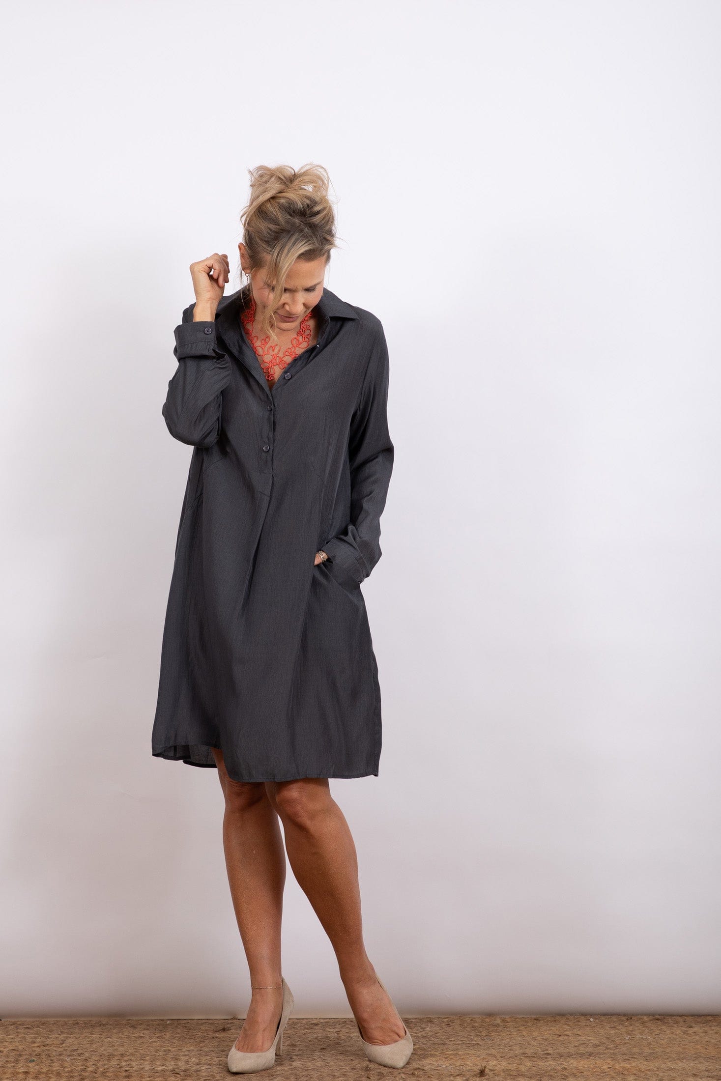 FRITZI שמלה מיני אפורה image 5