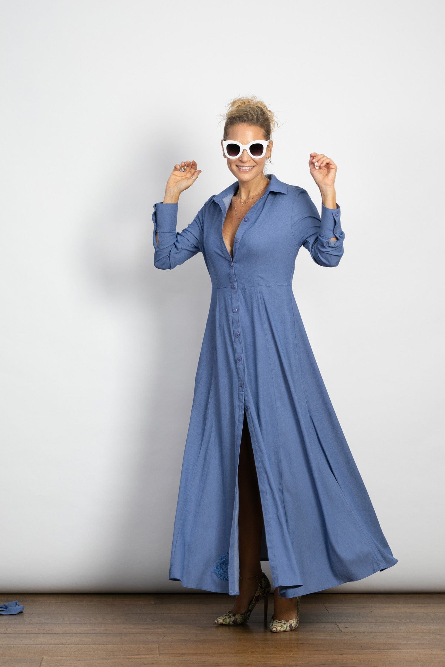 LIMA שמלה מקסי כפתורים image 7