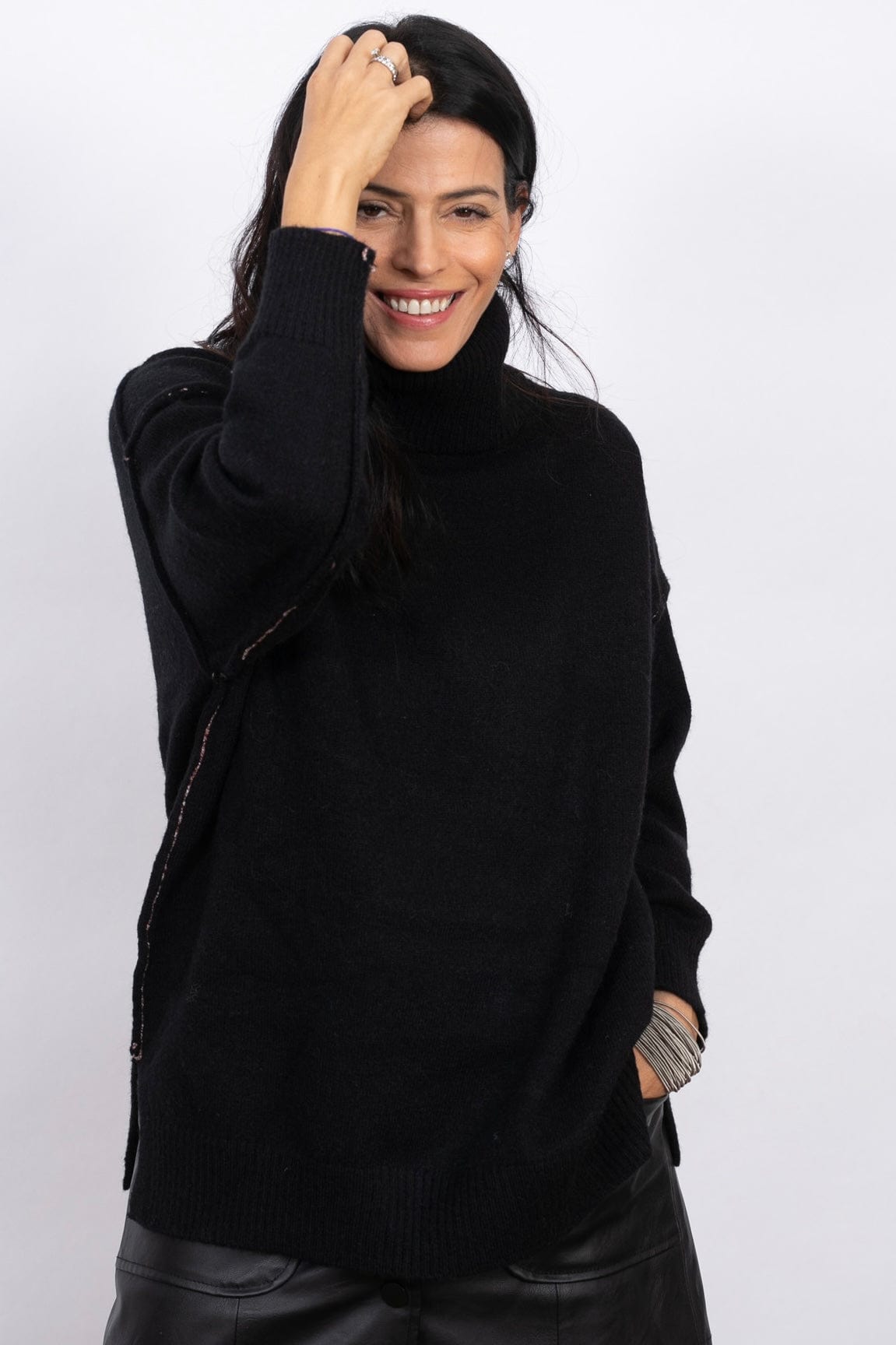 SILENE סריג גולף שחור image 0