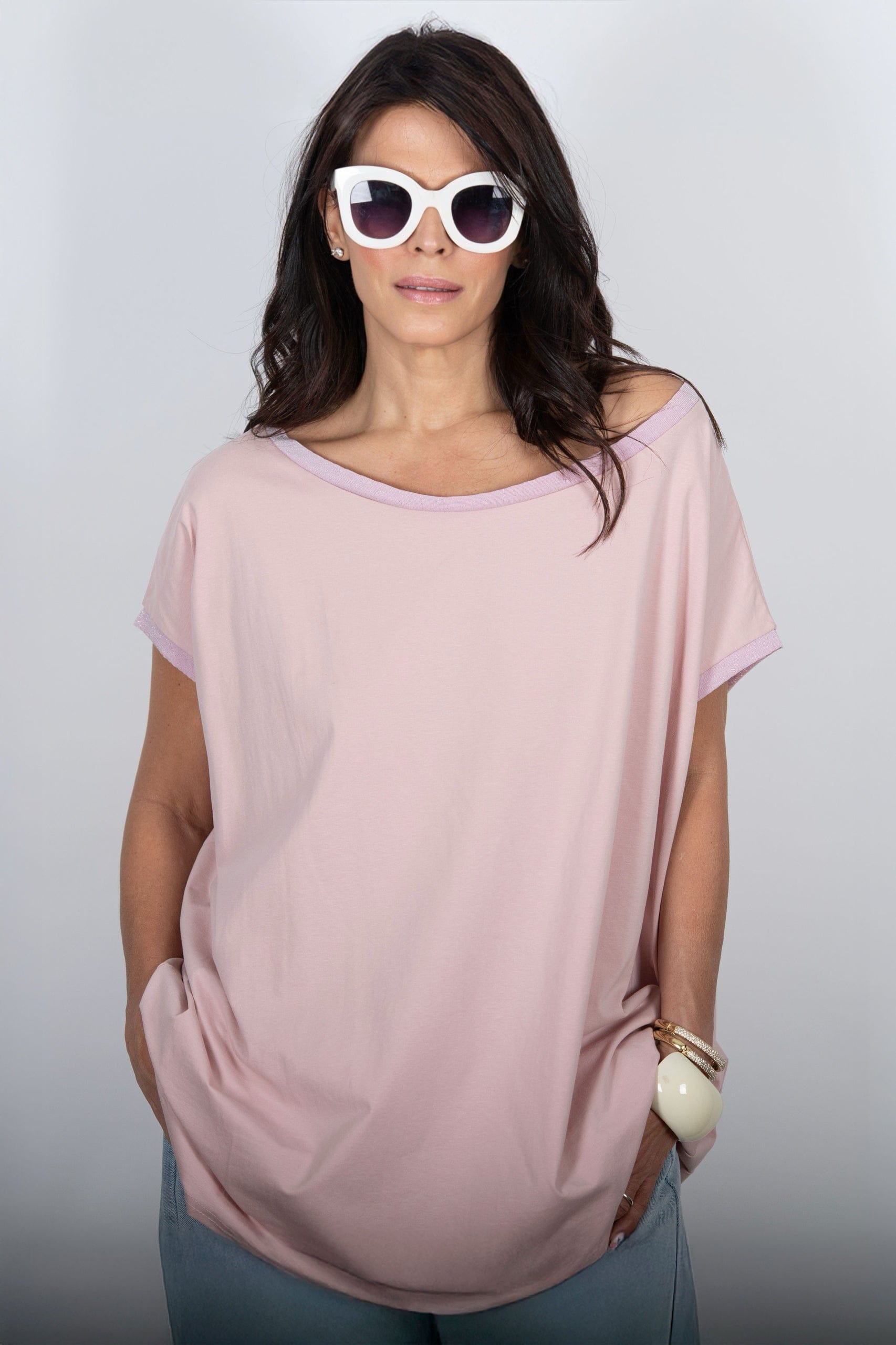 OFER חולצה ורודה אוברסייז image 0