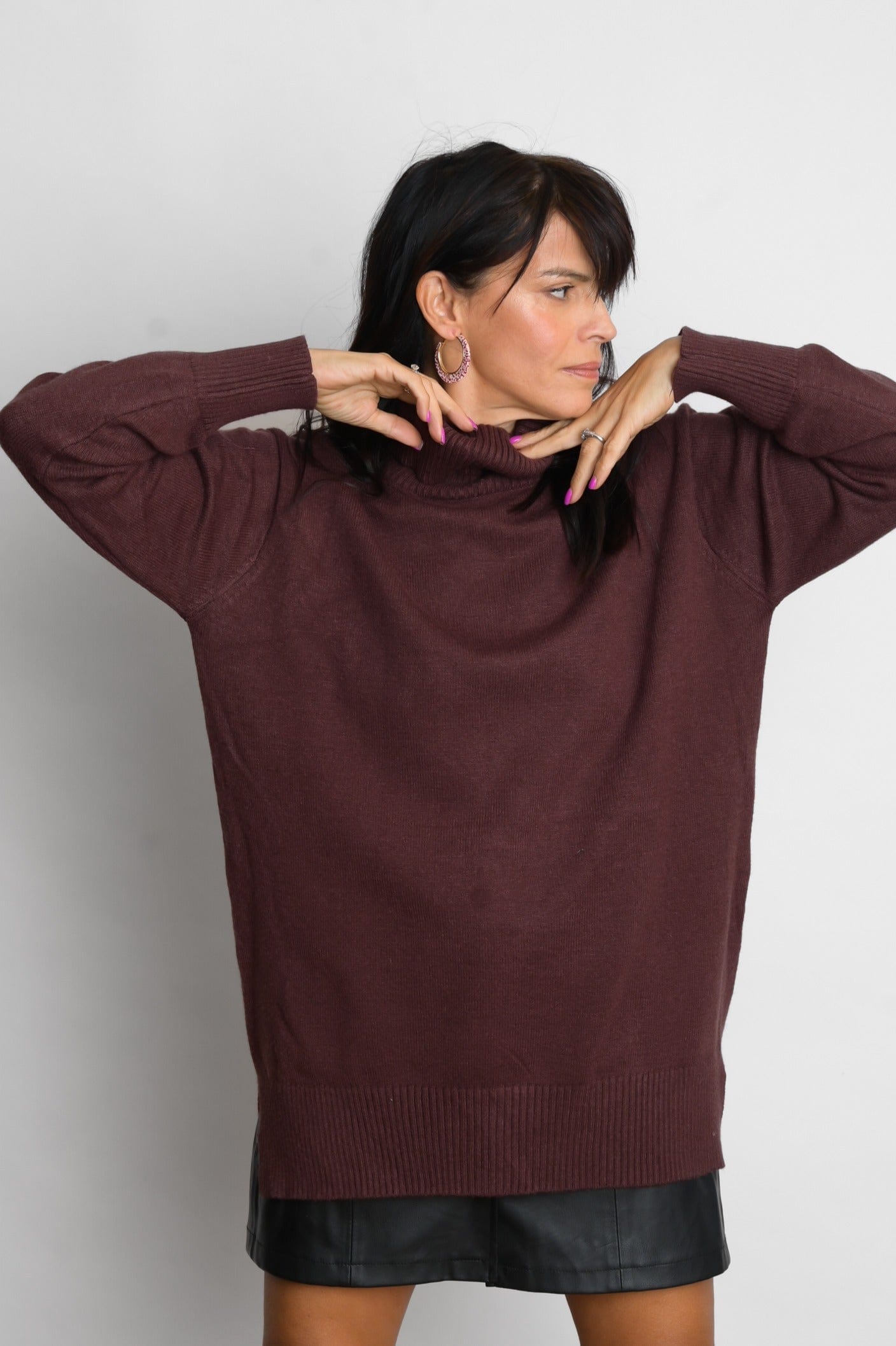 SYMI סריג גולף חום image 2