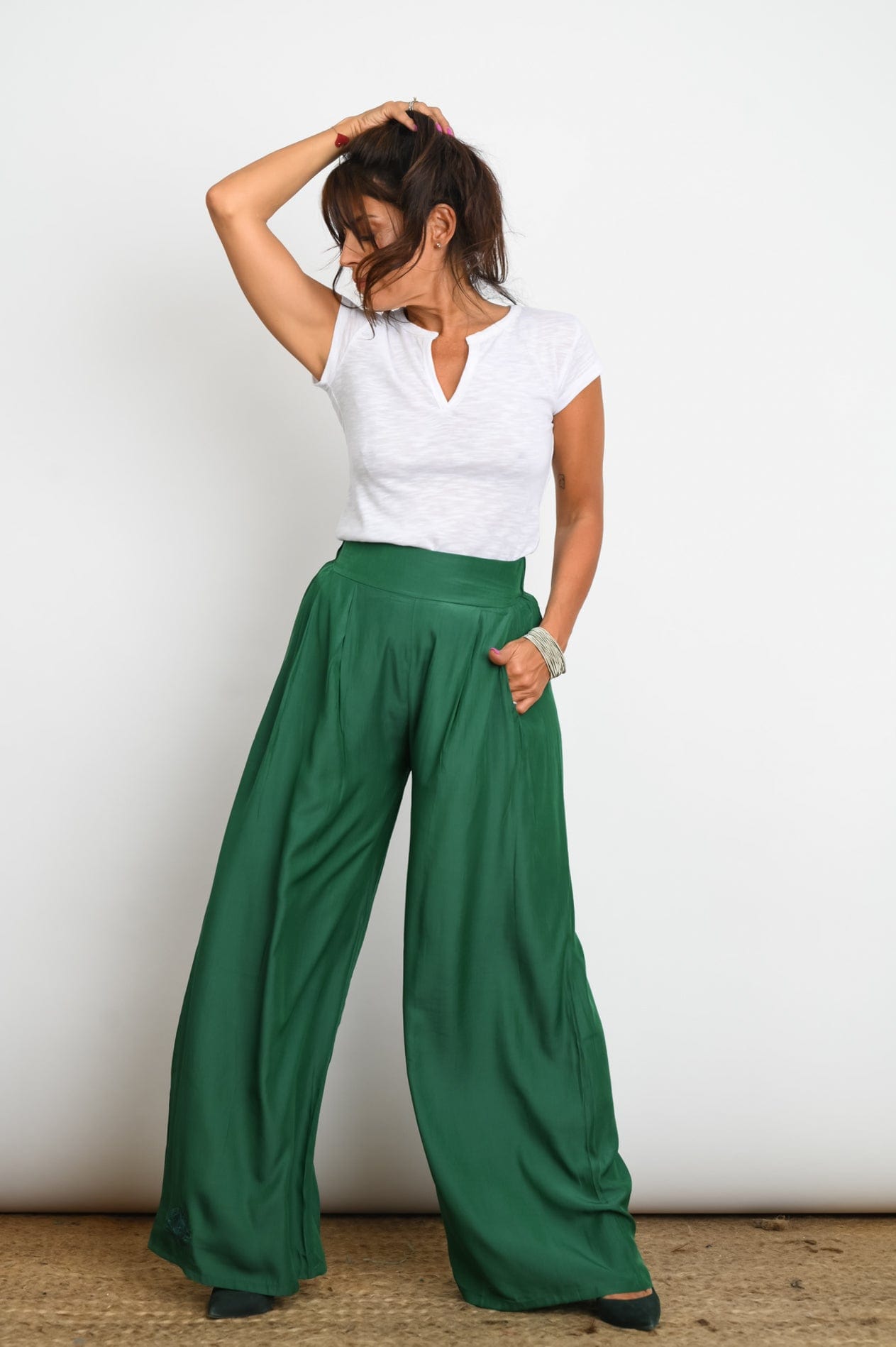 RON מכנסים בצבע ירוק image 10