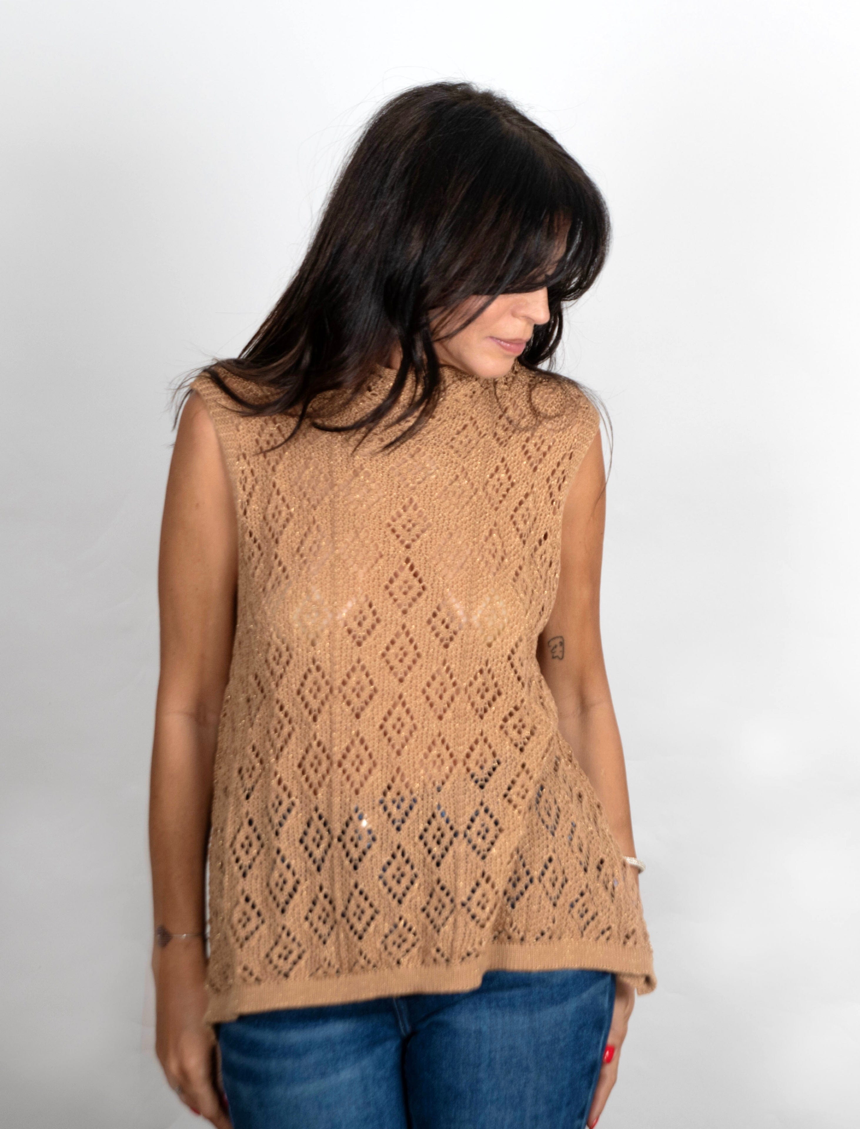 RIHANNA מיני גולף חורים קאמל image 5