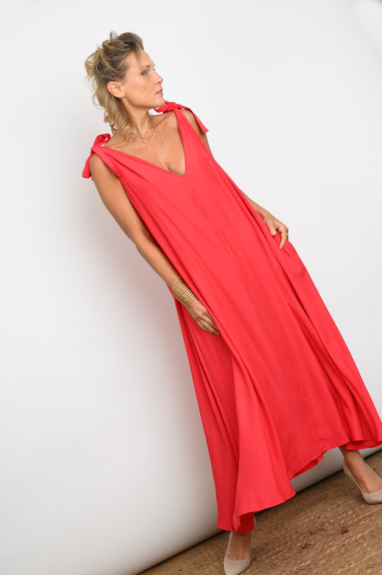 FLY  שמלה כתפיות קשירה image 1