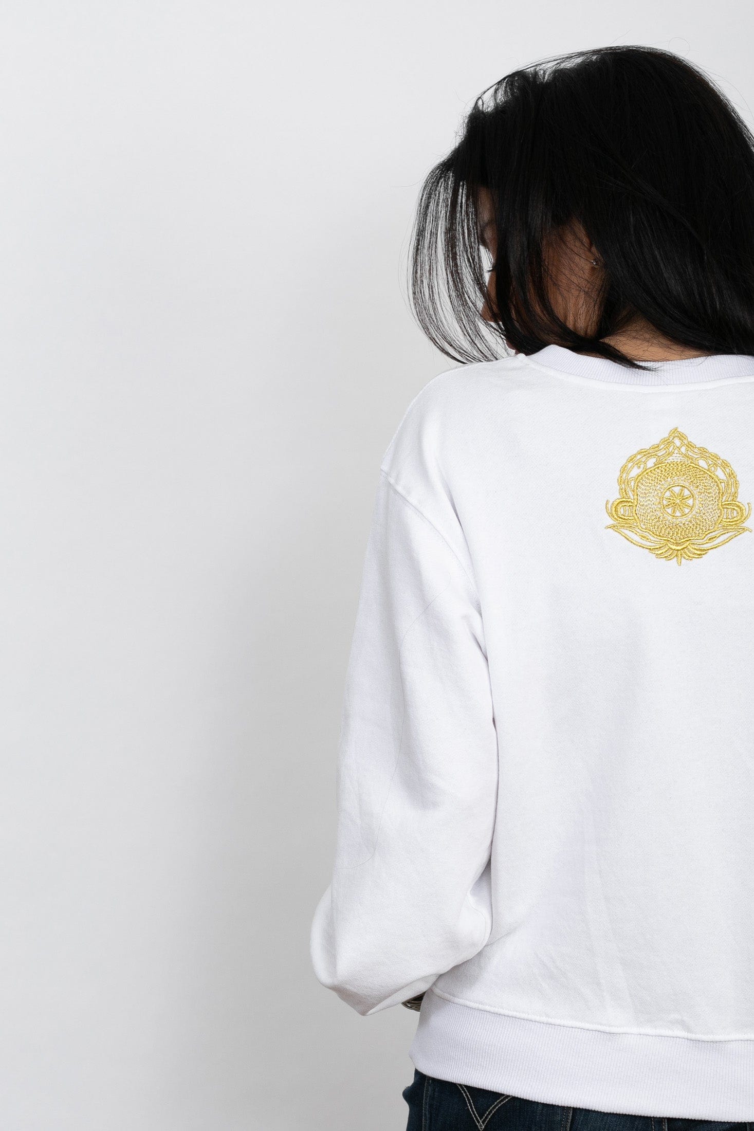 PEAR V  חולצת טרנינג לבנה image 4