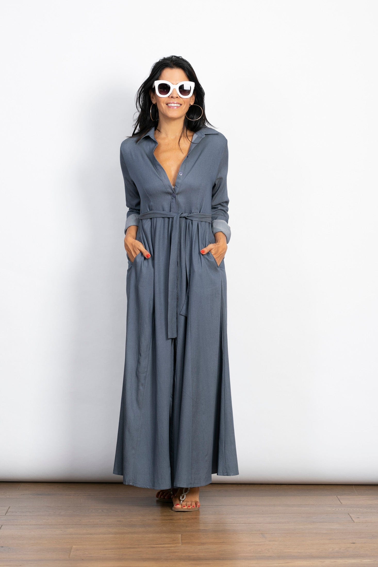 LIMA שמלה מקסי כפתורים image 2