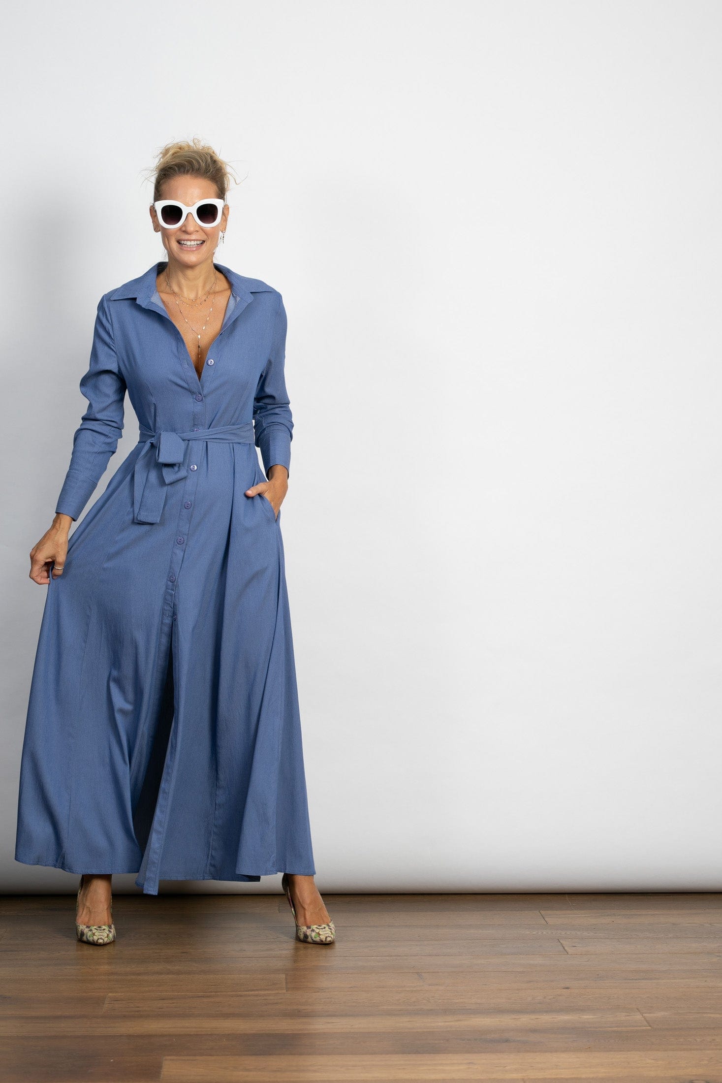 LIMA שמלה מקסי כפתורים image 12