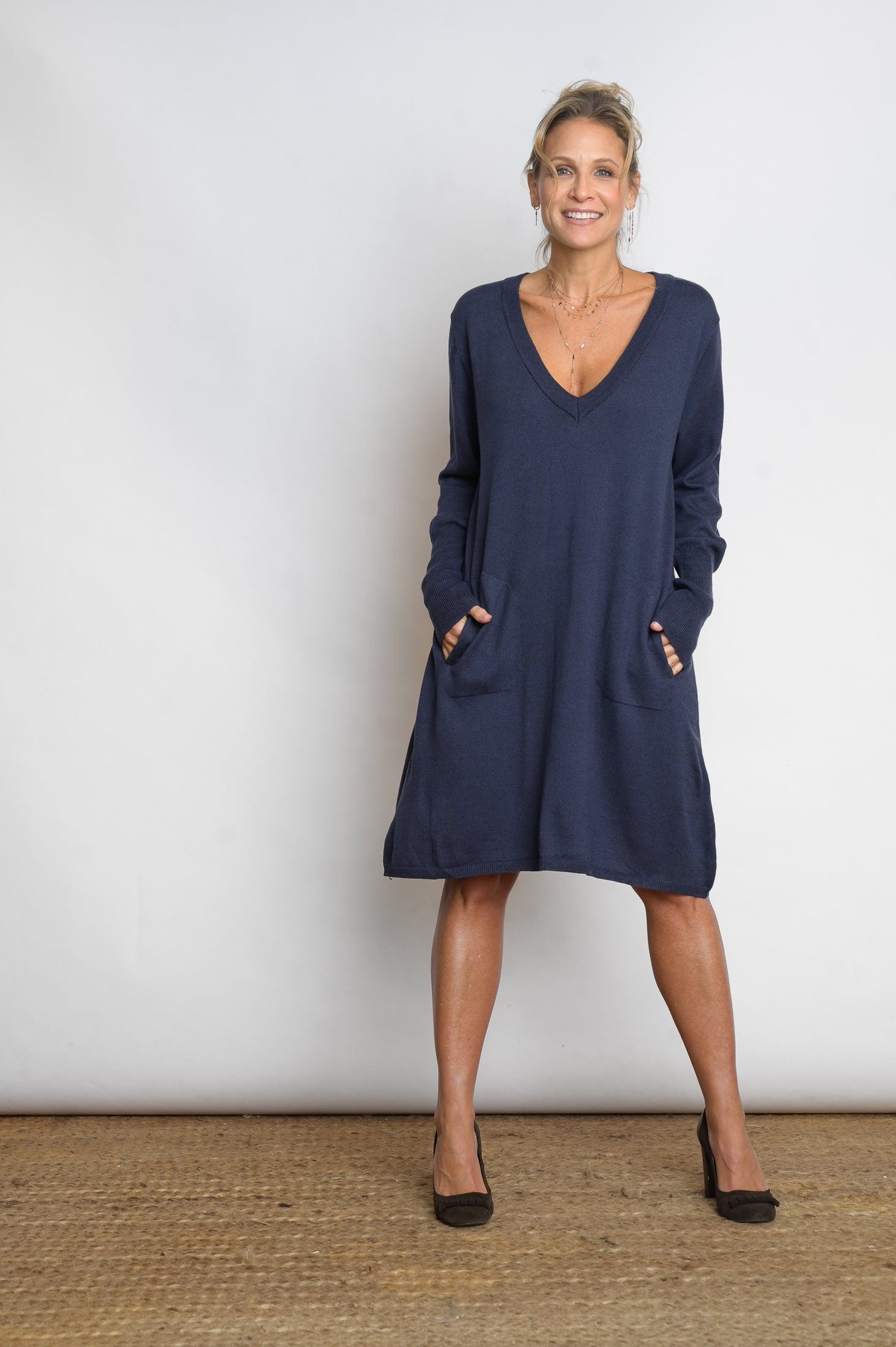 EVIA שמלת סריג מיני כחולה image 0