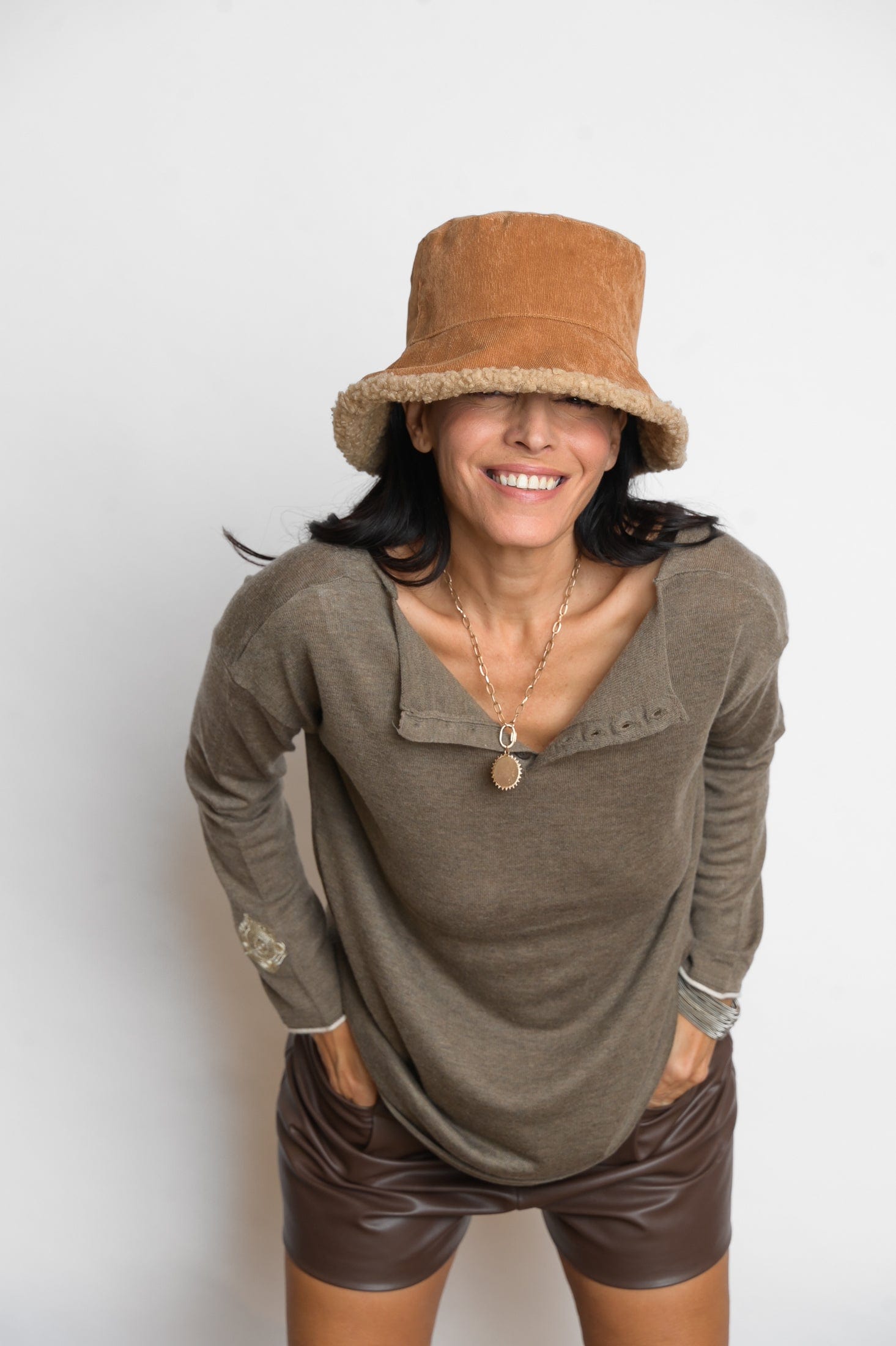 TILOS סריג כפתורים חום image 8