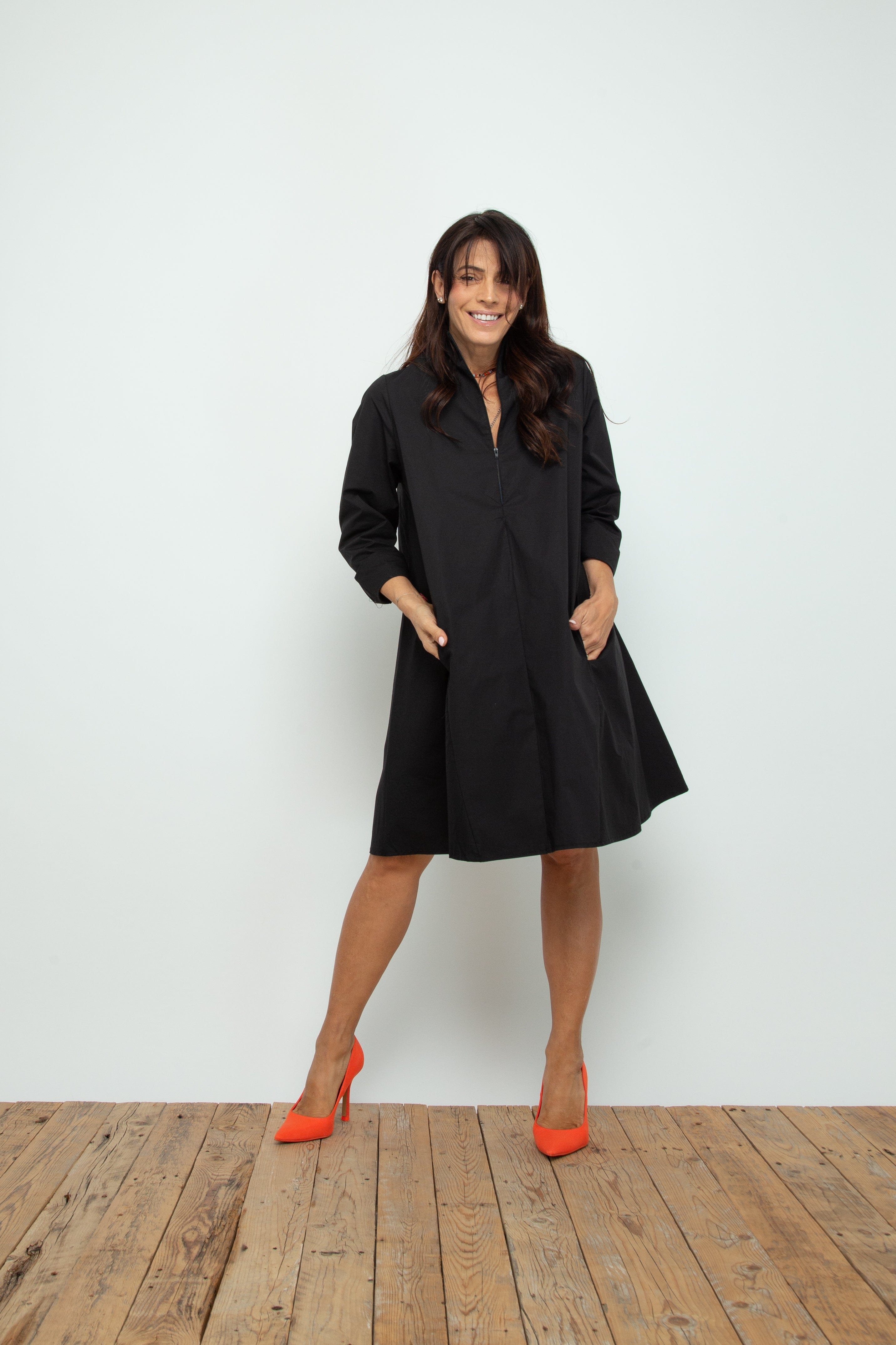 TWO שמלה שחורה שרוול ארוך image 11