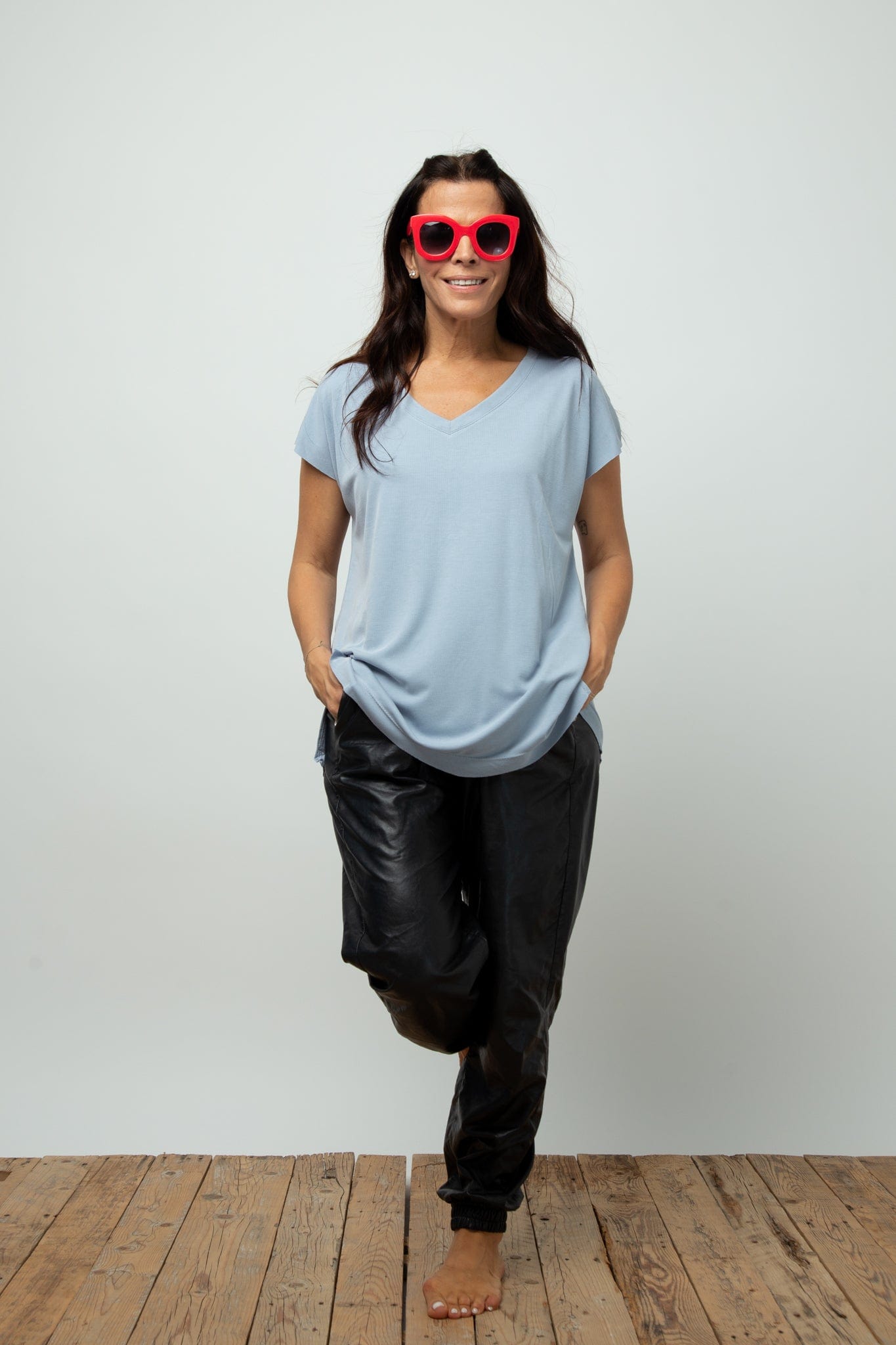 DALLY V חולצה תכלת image 10