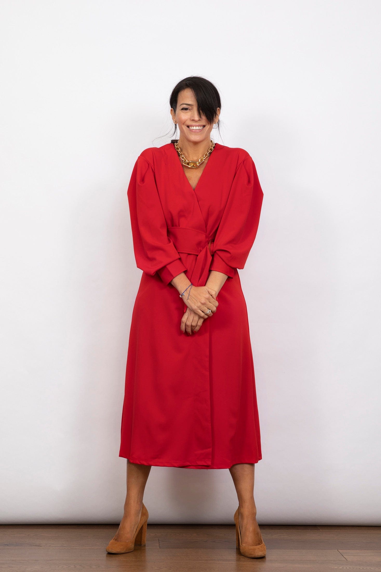 HERA שמלת מעטפת אדומה image 8