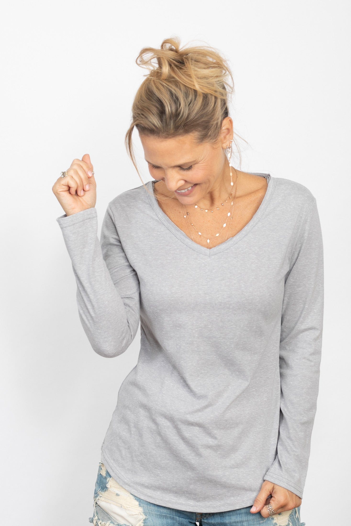 BOND חולצה בייסק אפורה image 3