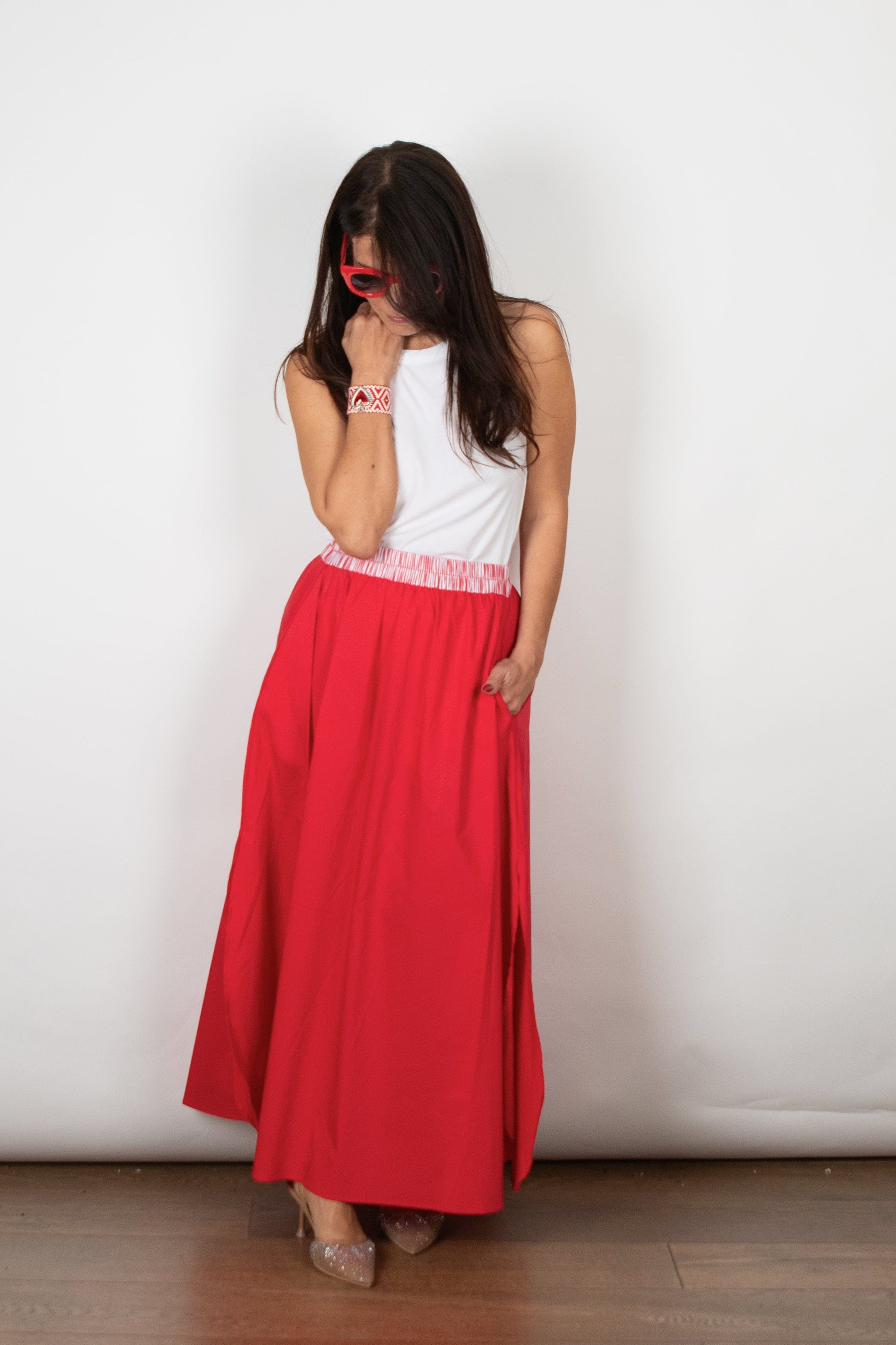 CLARSON חצאית אדומה image 2