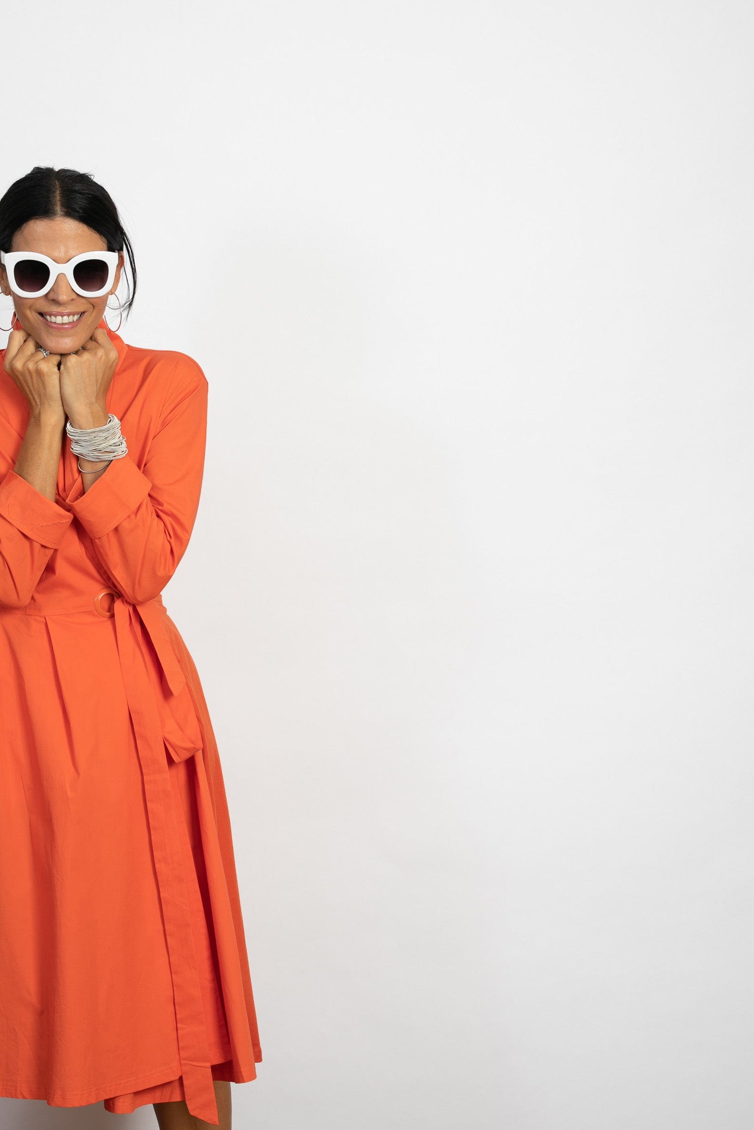 ATLAS  שמלת מעטפת כתומה image 12