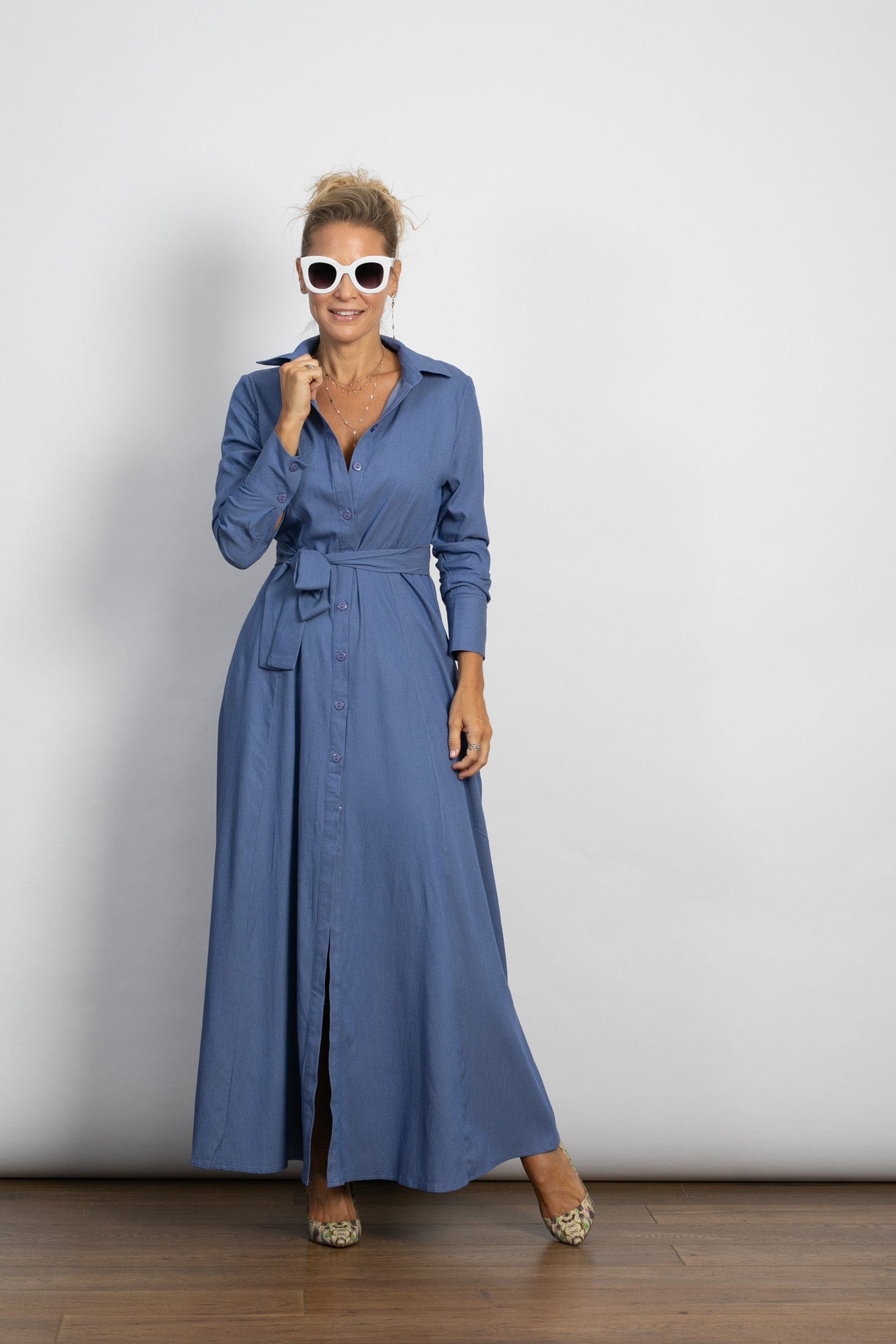 LIMA שמלה מקסי כפתורים image 11