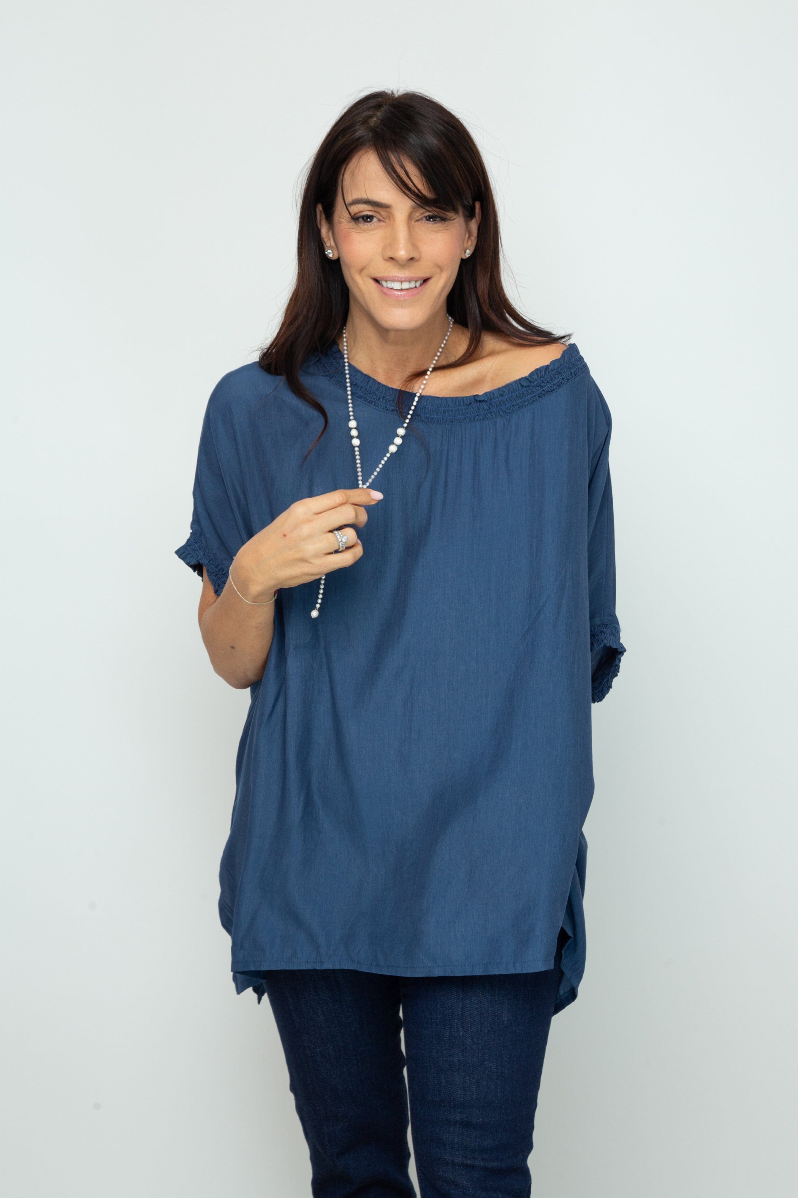 ATE NEW חולצת אוברסייז כחולה image 4