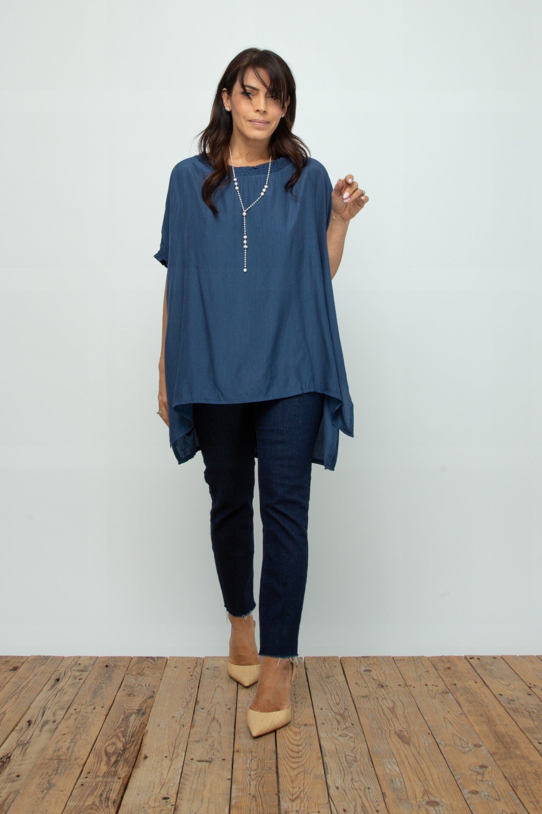 ATE NEW חולצת אוברסייז כחולה image 2