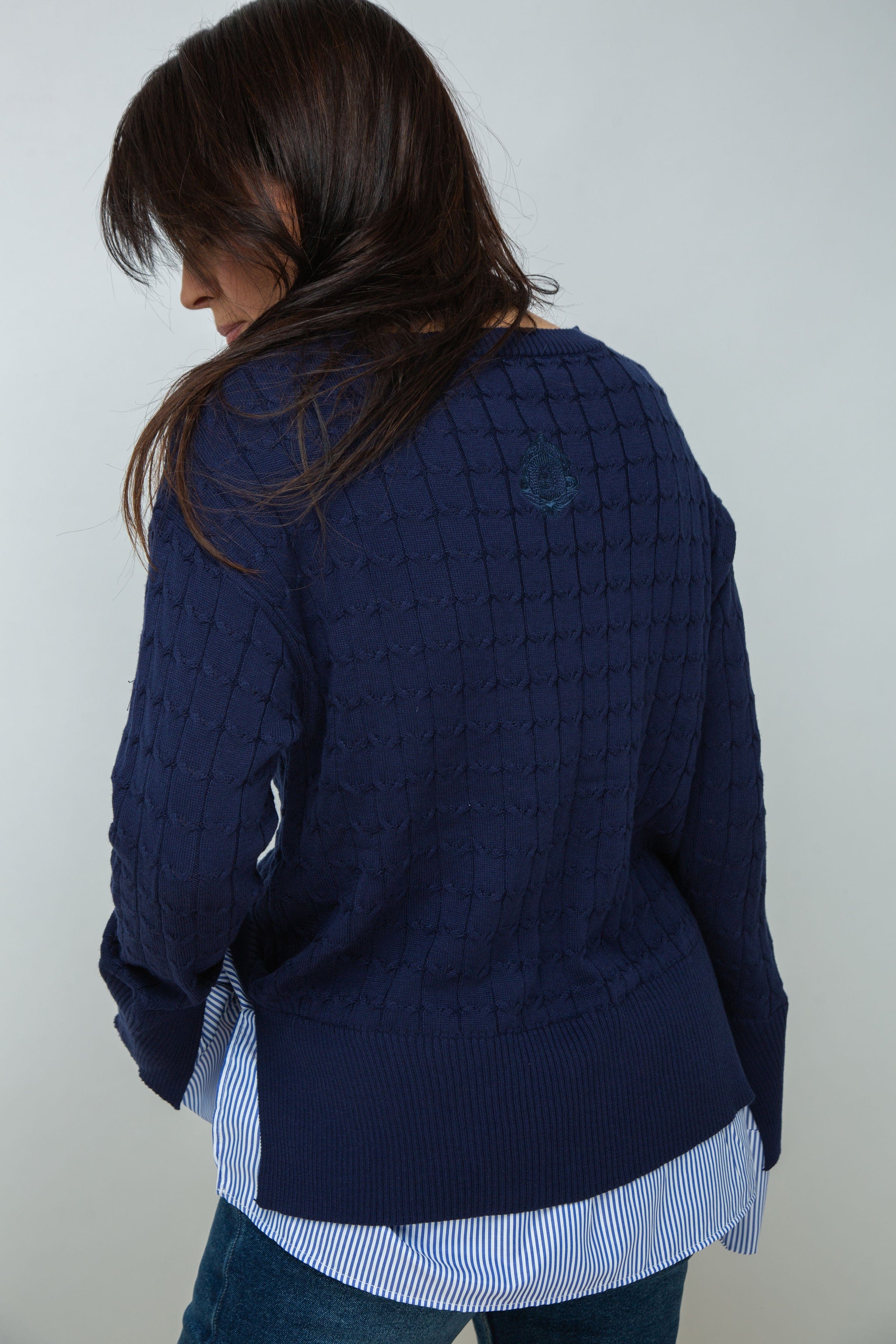 ST.MORITZ סריג צמות חולצה כחול image 6