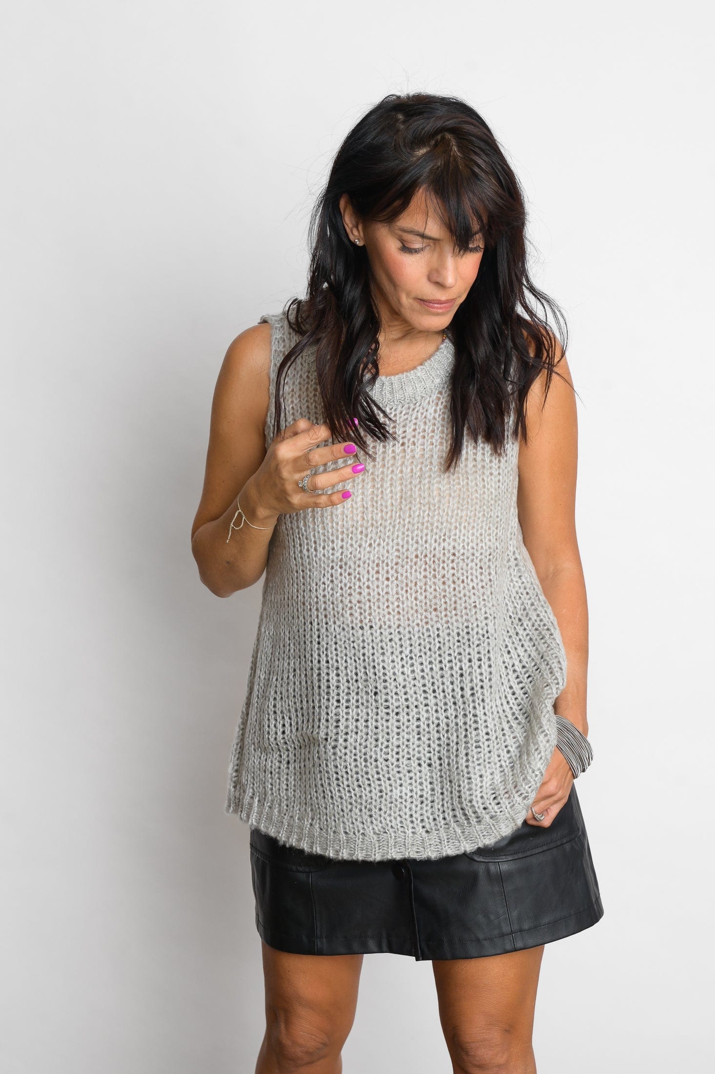 LOS  אפודה סריג אפור בהיר image 6