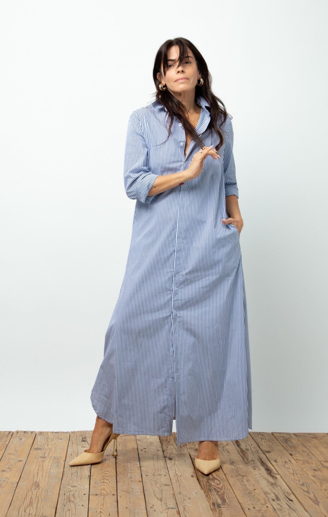 SEEK DRESS    שמלה פסים כחול image 9