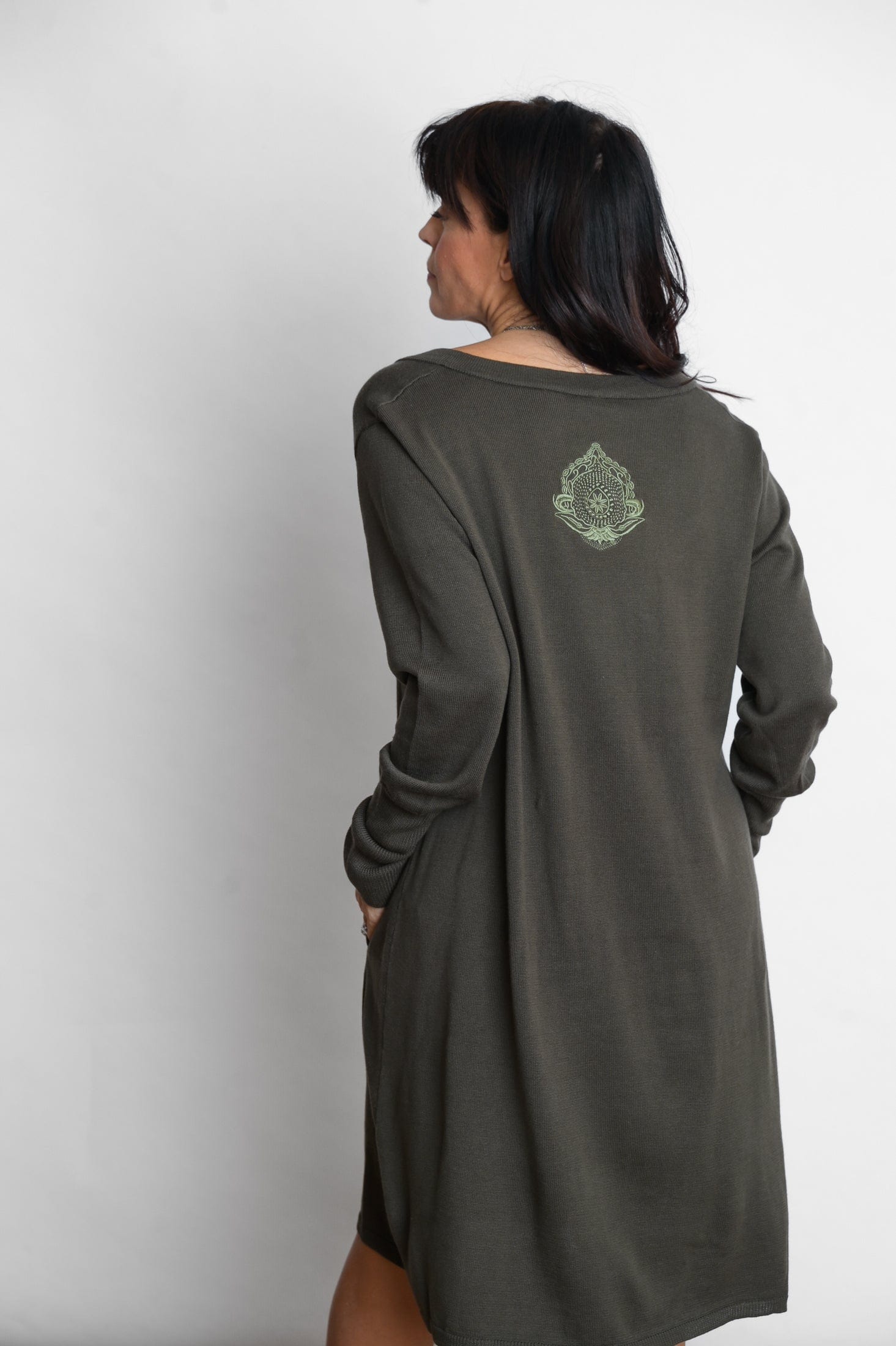 EVIA שמלת סריג מיני ירוק image 9