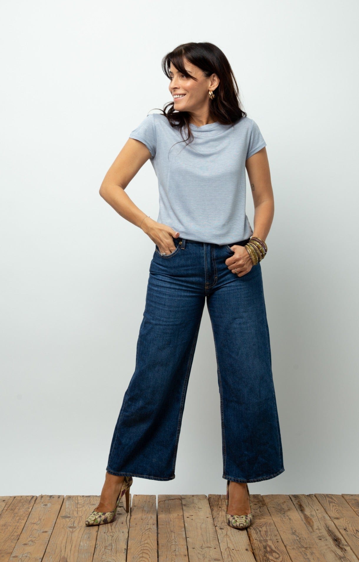 NINE חולצה בייסיק תכלת image 2