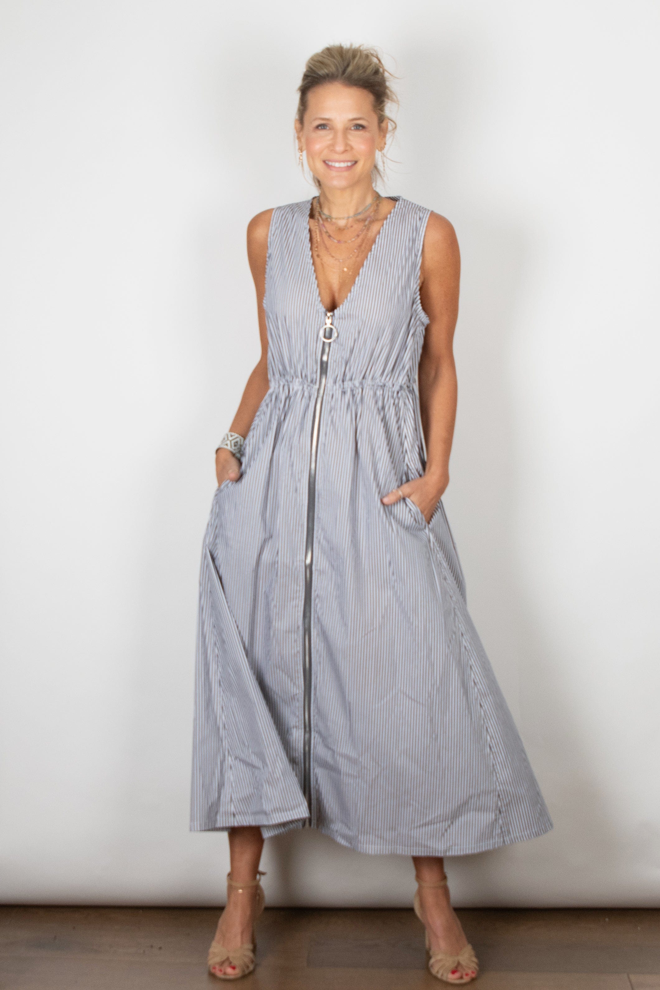 KELLY שמלה ריצ׳רצ שחור פסים image 1