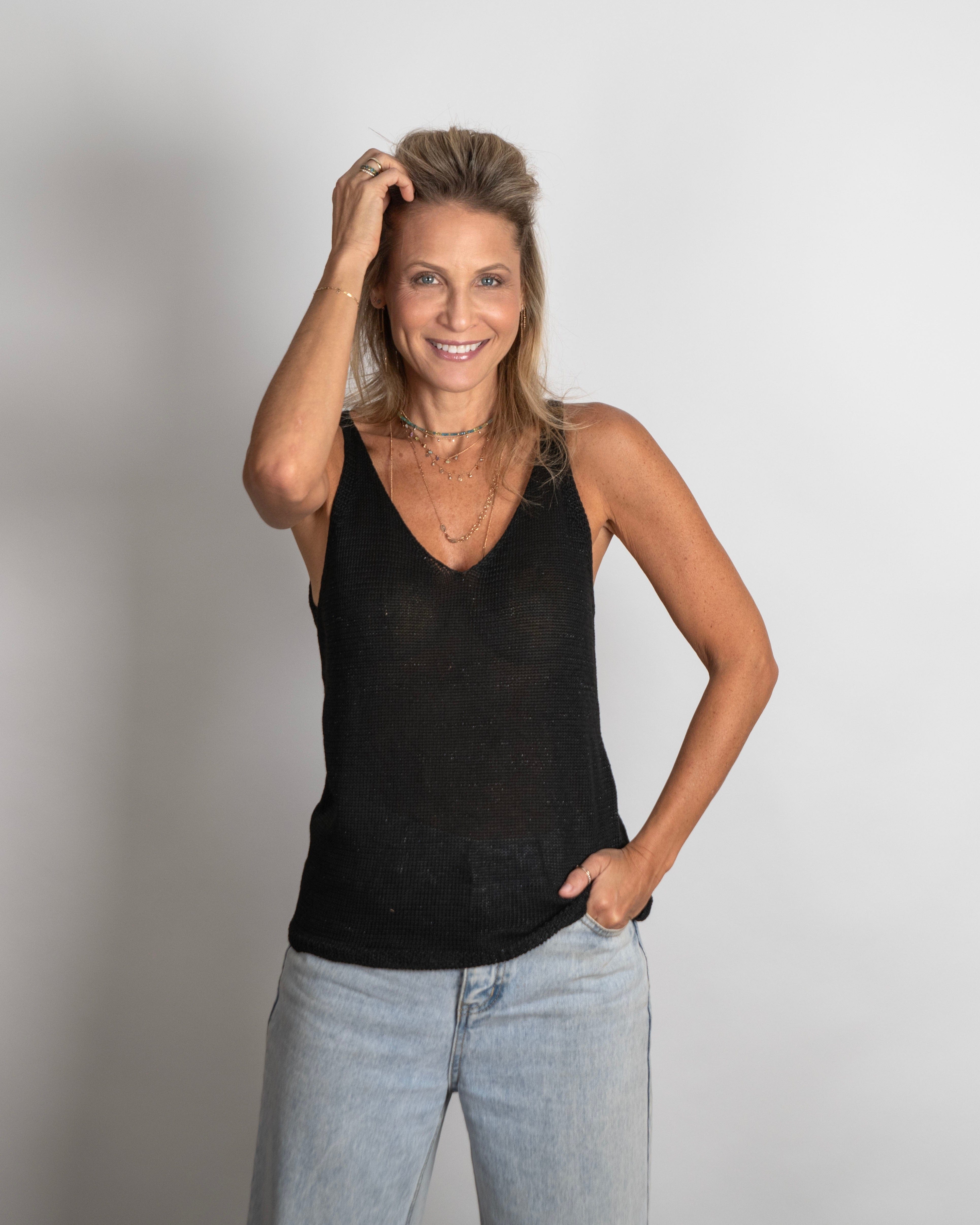 AMY  גופיית סריג שחור image 3