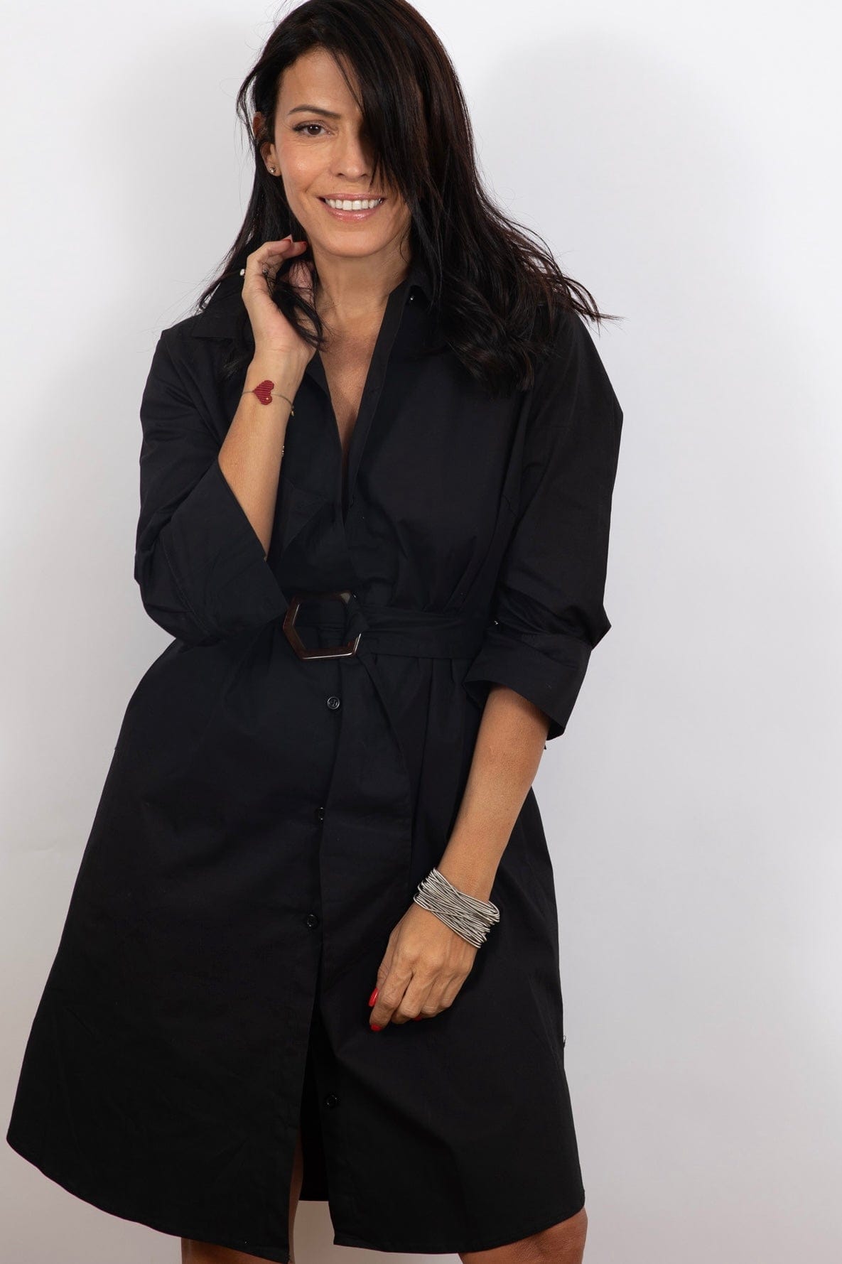 D DRESS שמלה שחורה עם חגורה image 14