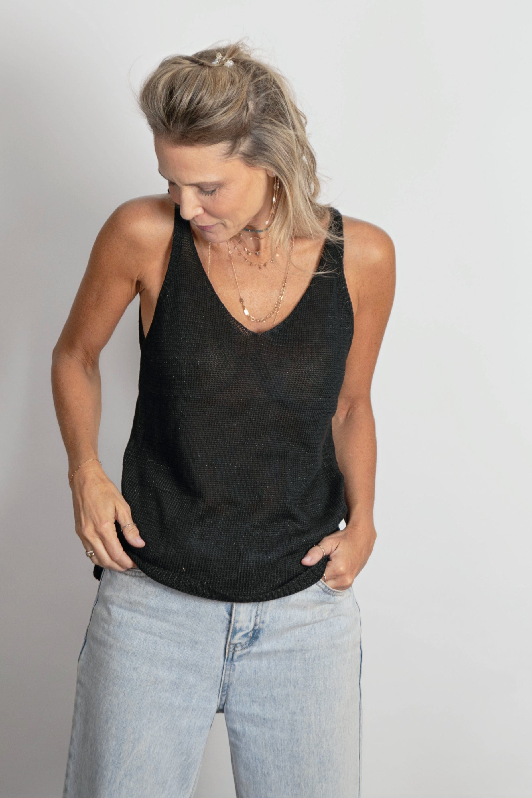 AMY  גופיית סריג שחור image 0