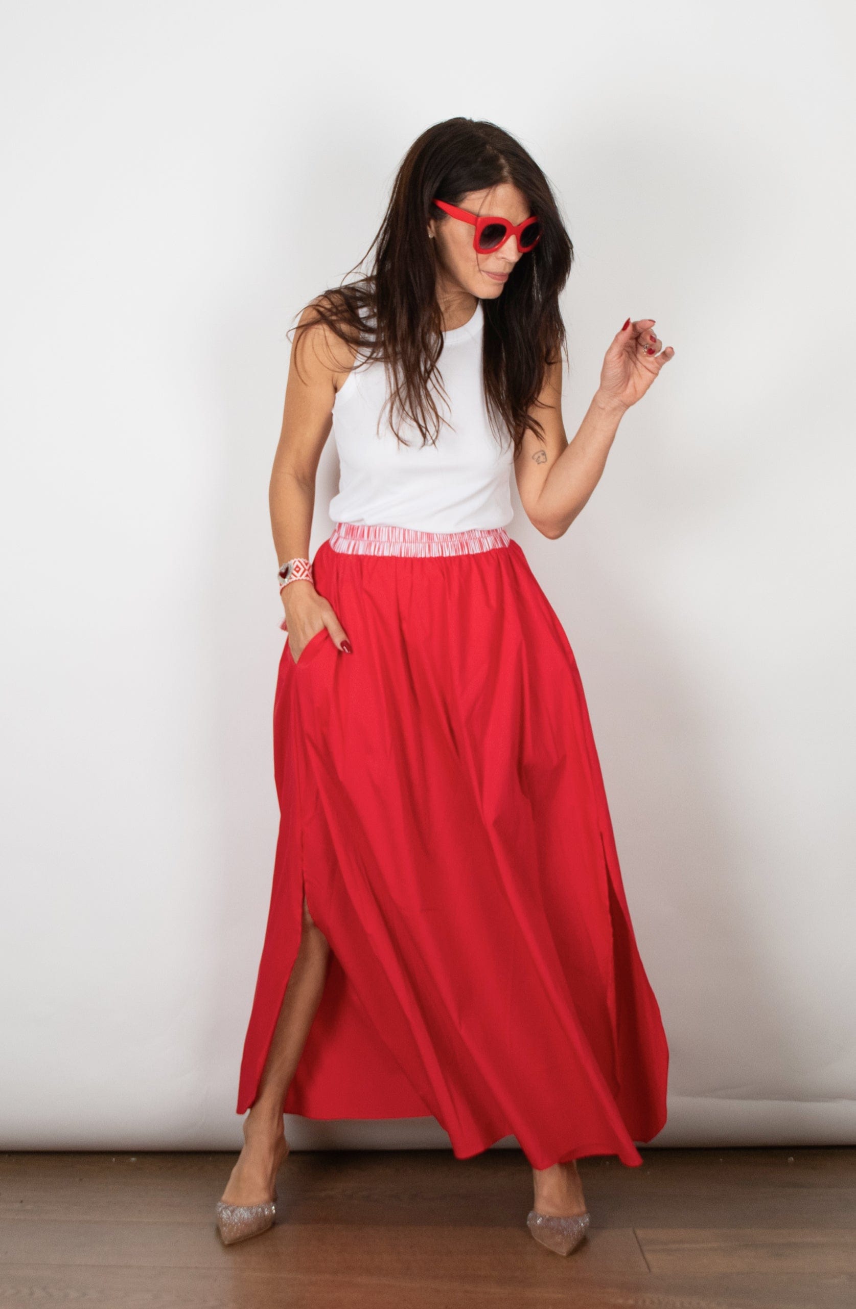 CLARSON חצאית אדומה image 6