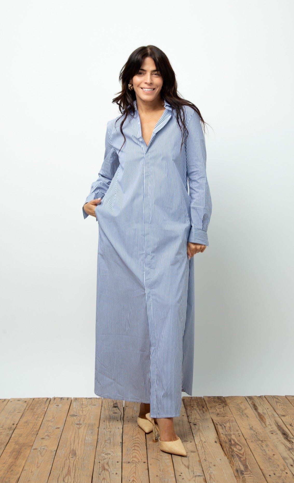 SEEK DRESS    שמלה פסים כחול image 2