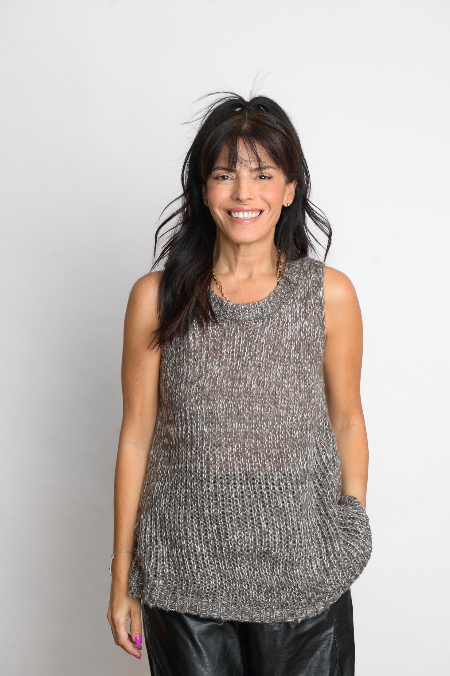 LOS  אפודה סריג מלאנז׳ image 3