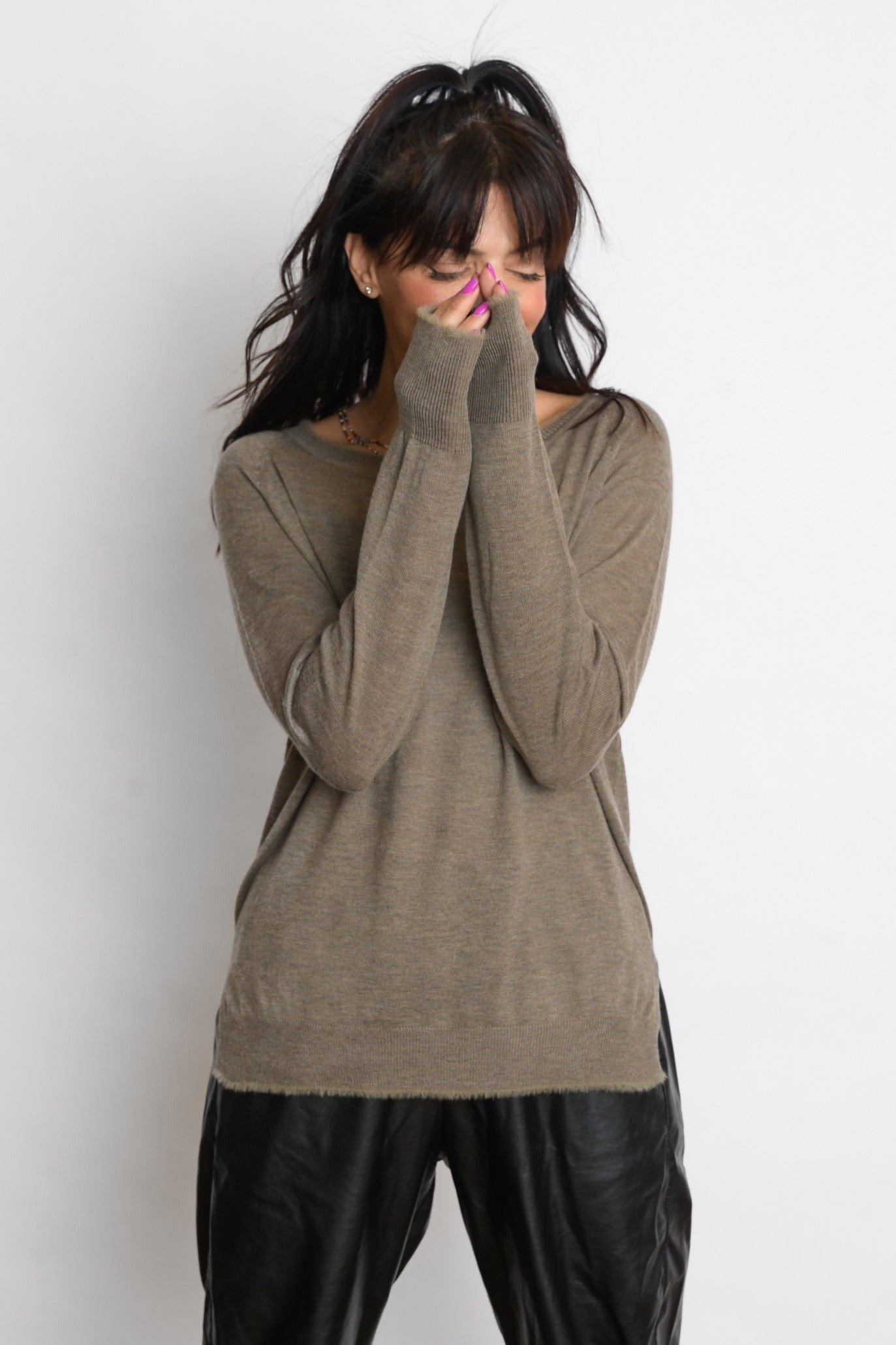 LIPSI סריג עגול חום אדמה image 0