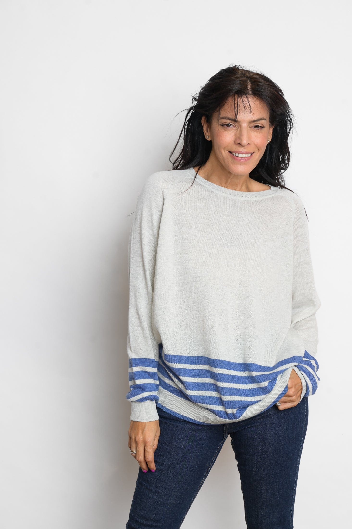 ARKI סריג בהיר מלאנז׳ כחול image 3