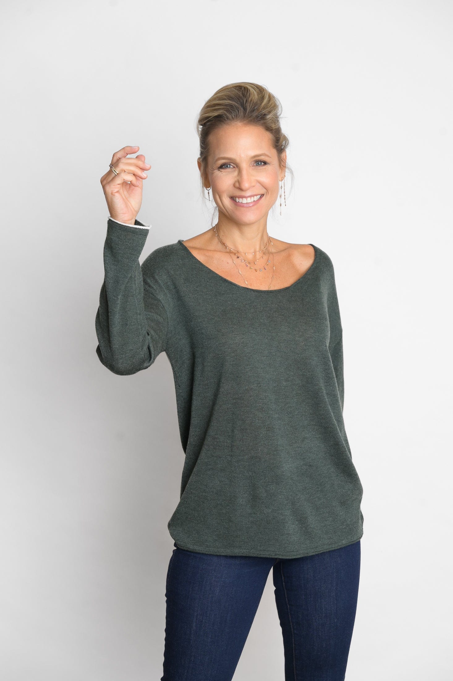 TILOS סריג כפתורים ירוק image 6